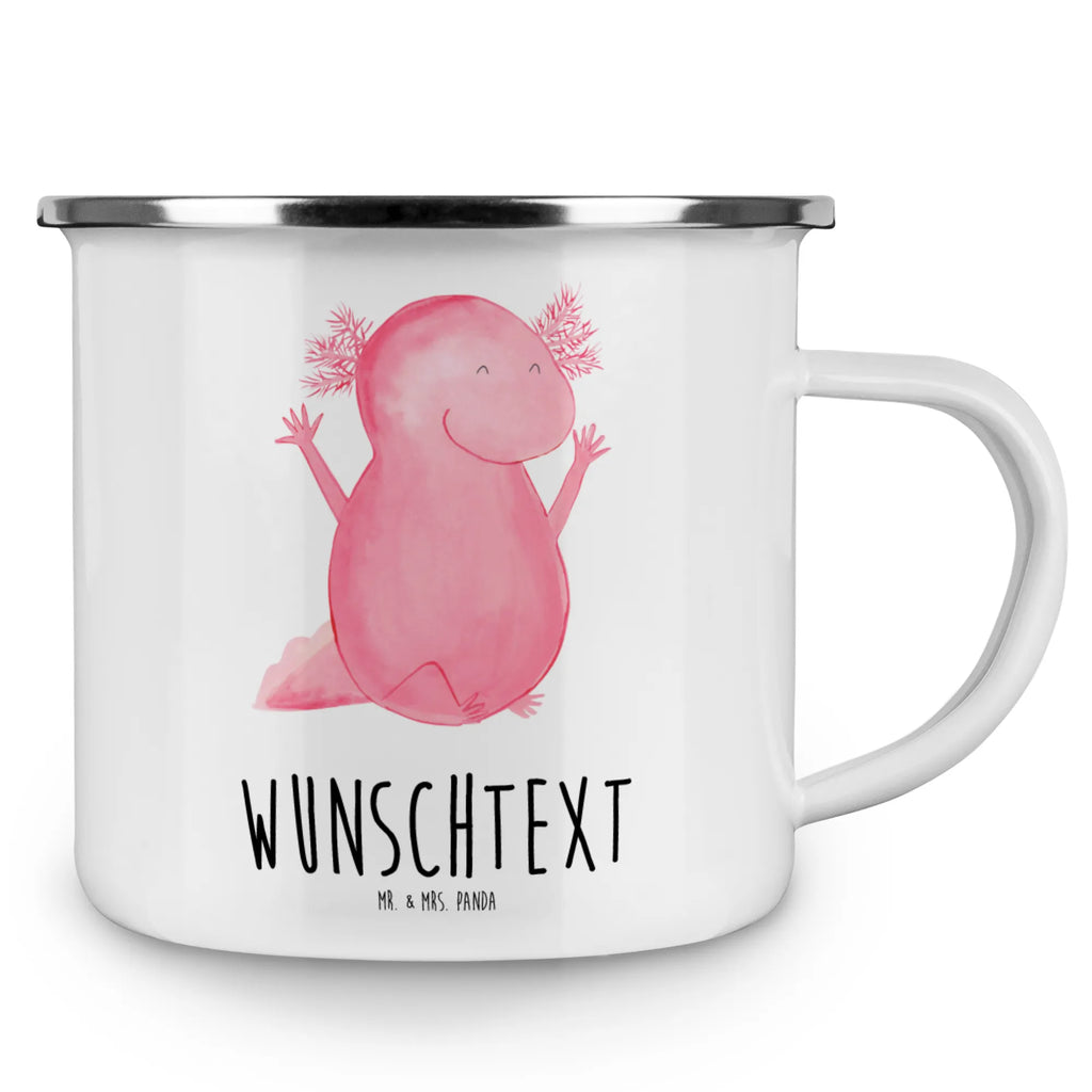 Personalisierte Emaille Tasse Axolotl Hurra Emaille Tasse personalisiert, Emaille Tasse mit Namen, Campingtasse personalisiert, Namenstasse, Campingtasse bedrucken, Campinggeschirr personalsisert, tasse mit namen, personalisierte tassen, personalisierte tasse, tasse selbst gestalten, tasse bedrucken, tassen bedrucken, Axolotl, Molch, Axolot, Schwanzlurch, Lurch, Lurche, fröhlich, Spaß, Freude, Motivation, Zufriedenheit