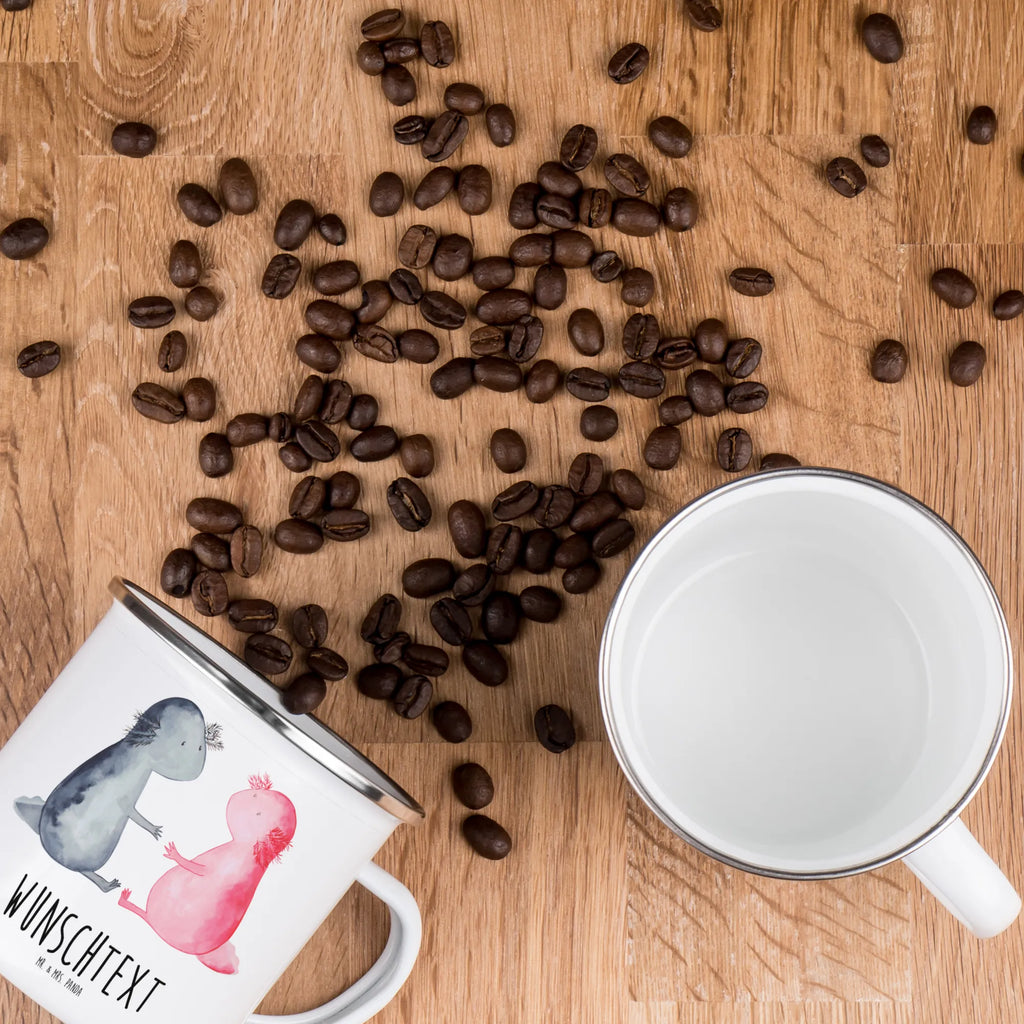 Personalisierte Emaille Tasse Axolotl Liebe Emaille Tasse personalisiert, Emaille Tasse mit Namen, Campingtasse personalisiert, Namenstasse, Campingtasse bedrucken, Campinggeschirr personalsisert, tasse mit namen, personalisierte tassen, personalisierte tasse, tasse selbst gestalten, tasse bedrucken, tassen bedrucken, Axolotl, Molch, Axolot, Schwanzlurch, Lurch, Lurche, Liebe, große Liebe, Liebesbeweis, Freund, Verlobter, Ehemann, Jahrestag, Valentinstag