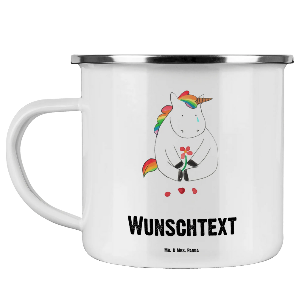 Personalisierte Emaille Tasse Einhorn Traurig Emaille Tasse personalisiert, Emaille Tasse mit Namen, Campingtasse personalisiert, Namenstasse, Campingtasse bedrucken, Campinggeschirr personalsisert, tasse mit namen, personalisierte tassen, personalisierte tasse, tasse selbst gestalten, tasse bedrucken, tassen bedrucken, Einhorn, Einhörner, Einhorn Deko, Unicorn, Glitzer, Trösten. Freundschaft, Freunde, Liebe, Trauer, Grußkarte, Blume