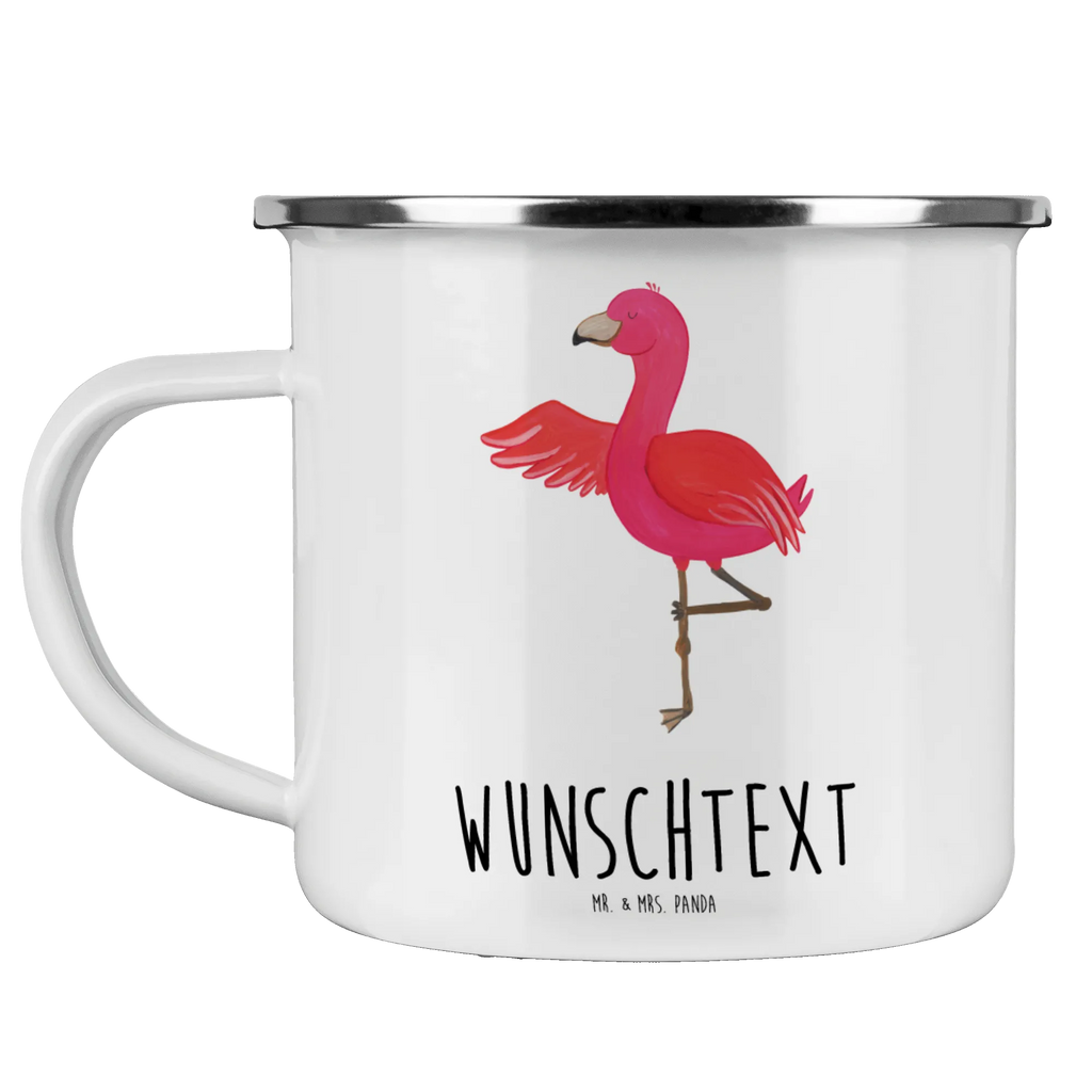 Personalisierte Emaille Tasse Flamingo Yoga Emaille Tasse personalisiert, Emaille Tasse mit Namen, Campingtasse personalisiert, Namenstasse, Campingtasse bedrucken, Campinggeschirr personalsisert, tasse mit namen, personalisierte tassen, personalisierte tasse, tasse selbst gestalten, tasse bedrucken, tassen bedrucken, Flamingo, Vogel, Yoga, Namaste, Achtsamkeit, Yoga-Übung, Entspannung, Ärger, Aufregen, Tiefenentspannung