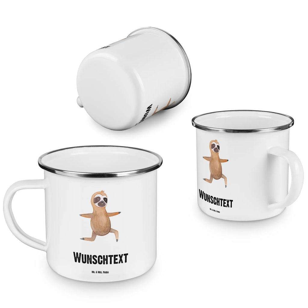 Personalisierte Emaille Tasse Faultier  Yoga Emaille Tasse personalisiert, Emaille Tasse mit Namen, Campingtasse personalisiert, Namenstasse, Campingtasse bedrucken, Campinggeschirr personalsisert, tasse mit namen, personalisierte tassen, personalisierte tasse, tasse selbst gestalten, tasse bedrucken, tassen bedrucken, Faultier, Faultier Geschenk, Faultier Deko, Faultiere, faul, Lieblingstier, Yoga, Namaste, Krieger, Yogaübungen, Meditation, Atmung, Gelassenheit, Entspannung