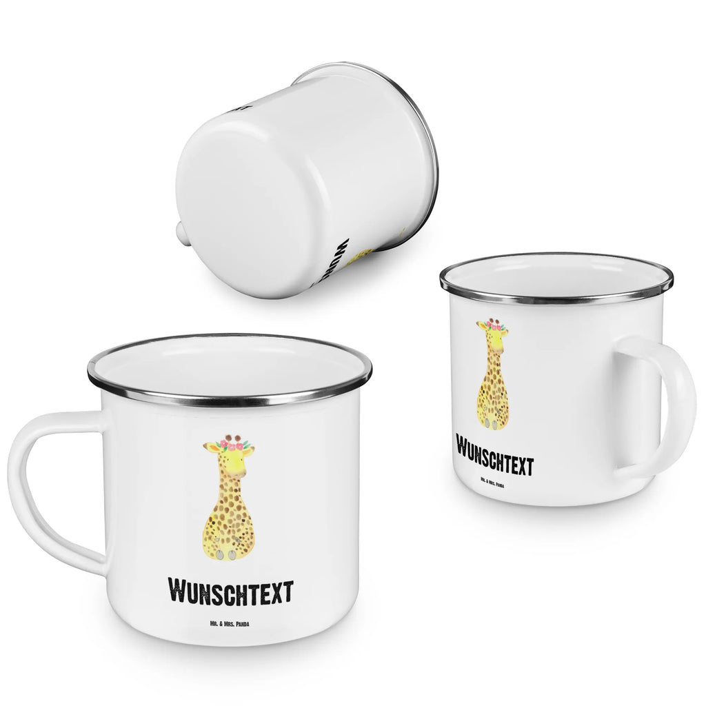 Personalisierte Emaille Tasse Giraffe Blumenkranz Emaille Tasse personalisiert, Emaille Tasse mit Namen, Campingtasse personalisiert, Namenstasse, Campingtasse bedrucken, Campinggeschirr personalsisert, tasse mit namen, personalisierte tassen, personalisierte tasse, tasse selbst gestalten, tasse bedrucken, tassen bedrucken, Afrika, Wildtiere, Giraffe, Blumenkranz, Abenteurer, Selbstliebe, Freundin