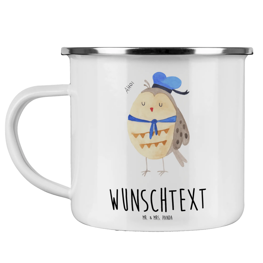 Personalisierte Emaille Tasse Eule Matrosen Emaille Tasse personalisiert, Emaille Tasse mit Namen, Campingtasse personalisiert, Namenstasse, Campingtasse bedrucken, Campinggeschirr personalsisert, tasse mit namen, personalisierte tassen, personalisierte tasse, tasse selbst gestalten, tasse bedrucken, tassen bedrucken, Eule, Eule Spruch, Eule Deko, Owl, Wortspiel lustig, Matrose, Freundin, Ehe, Seefahrer, Heimathafen, Hochzeitstag Geschenk