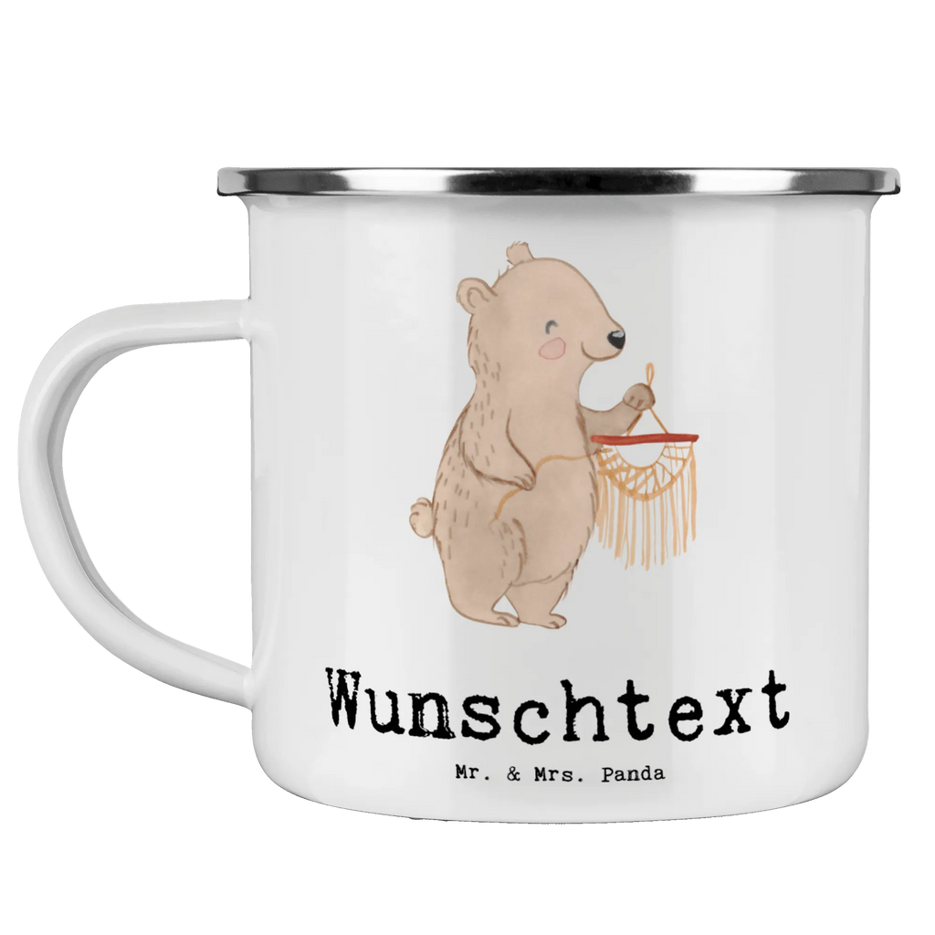 Personalisierte Emaille Tasse Bär Makramee Emaille Tasse personalisiert, Emaille Tasse mit Namen, Campingtasse personalisiert, Namenstasse, Campingtasse bedrucken, Campinggeschirr personalsisert, tasse mit namen, personalisierte tassen, personalisierte tasse, tasse selbst gestalten, tasse bedrucken, tassen bedrucken, Geschenk, Sport, Sportart, Hobby, Schenken, Danke, Dankeschön, Auszeichnung, Gewinn, Sportler, Makramee, Basteln, Basteln mit Makramee