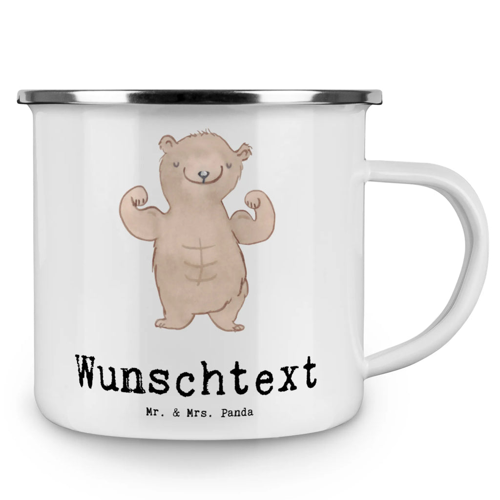 Personalisierte Emaille Tasse Bär Bodybuilding Emaille Tasse personalisiert, Emaille Tasse mit Namen, Campingtasse personalisiert, Namenstasse, Campingtasse bedrucken, Campinggeschirr personalsisert, tasse mit namen, personalisierte tassen, personalisierte tasse, tasse selbst gestalten, tasse bedrucken, tassen bedrucken, Geschenk, Sport, Sportart, Hobby, Schenken, Danke, Dankeschön, Auszeichnung, Gewinn, Sportler, Bodybuilding, Muskelmasse, Körpergestaltung, Leistungssport