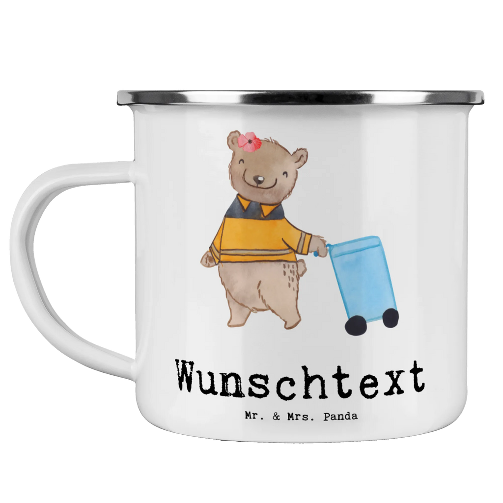 Personalisierte Emaille Tasse Müllwerkerin mit Herz Emaille Tasse personalisiert, Emaille Tasse mit Namen, Campingtasse personalisiert, Namenstasse, Campingtasse bedrucken, Campinggeschirr personalsisert, tasse mit namen, personalisierte tassen, personalisierte tasse, tasse selbst gestalten, tasse bedrucken, tassen bedrucken, Beruf, Ausbildung, Jubiläum, Abschied, Rente, Kollege, Kollegin, Geschenk, Schenken, Arbeitskollege, Mitarbeiter, Firma, Danke, Dankeschön, Müllwerkerin, Fachkraft Kreislauf- und Abfallwirtschaft, Müllentsorgerin, Kehrichtfrau, Müllfrau, Müllfahreriin