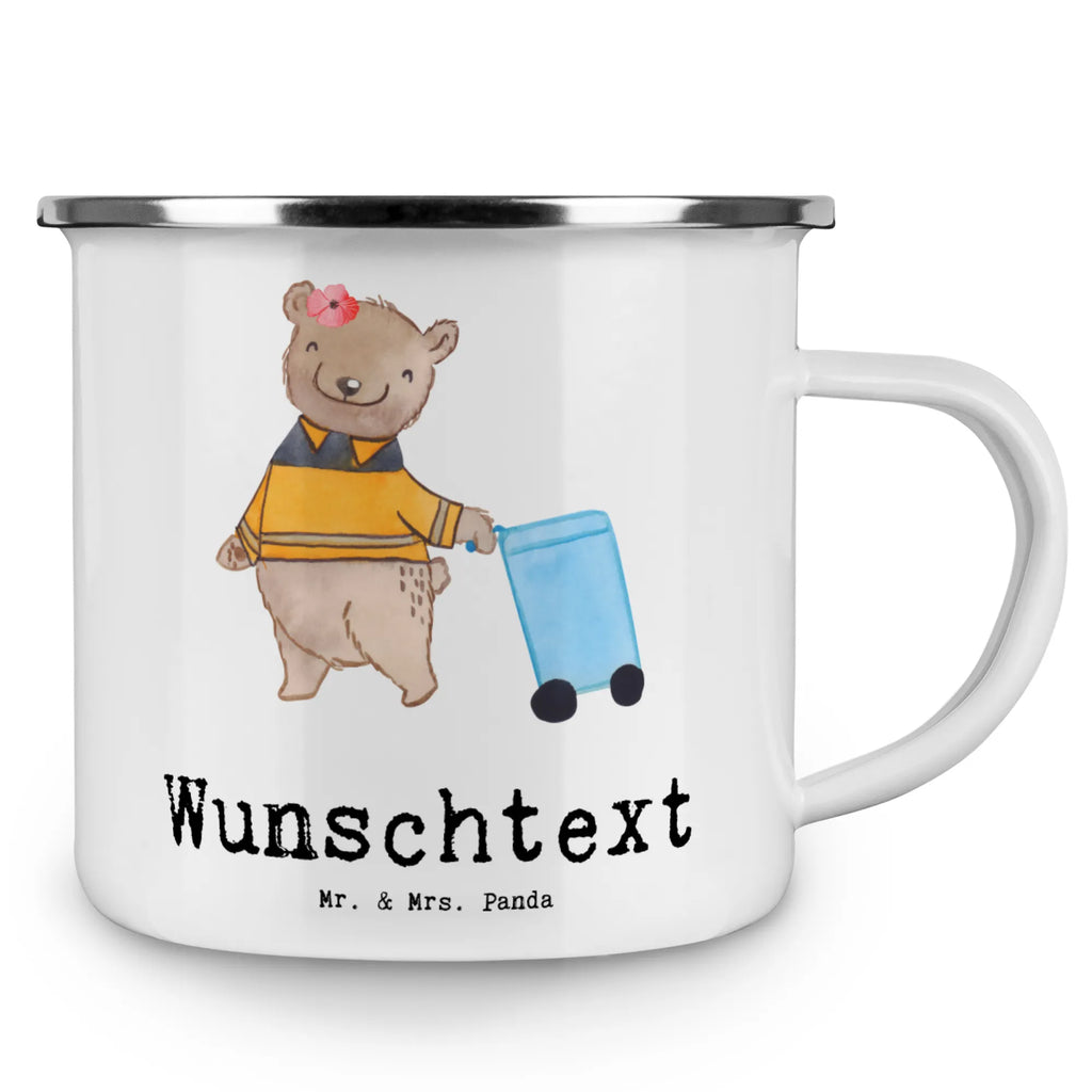 Personalisierte Emaille Tasse Müllwerkerin mit Herz Emaille Tasse personalisiert, Emaille Tasse mit Namen, Campingtasse personalisiert, Namenstasse, Campingtasse bedrucken, Campinggeschirr personalsisert, tasse mit namen, personalisierte tassen, personalisierte tasse, tasse selbst gestalten, tasse bedrucken, tassen bedrucken, Beruf, Ausbildung, Jubiläum, Abschied, Rente, Kollege, Kollegin, Geschenk, Schenken, Arbeitskollege, Mitarbeiter, Firma, Danke, Dankeschön, Müllwerkerin, Fachkraft Kreislauf- und Abfallwirtschaft, Müllentsorgerin, Kehrichtfrau, Müllfrau, Müllfahreriin