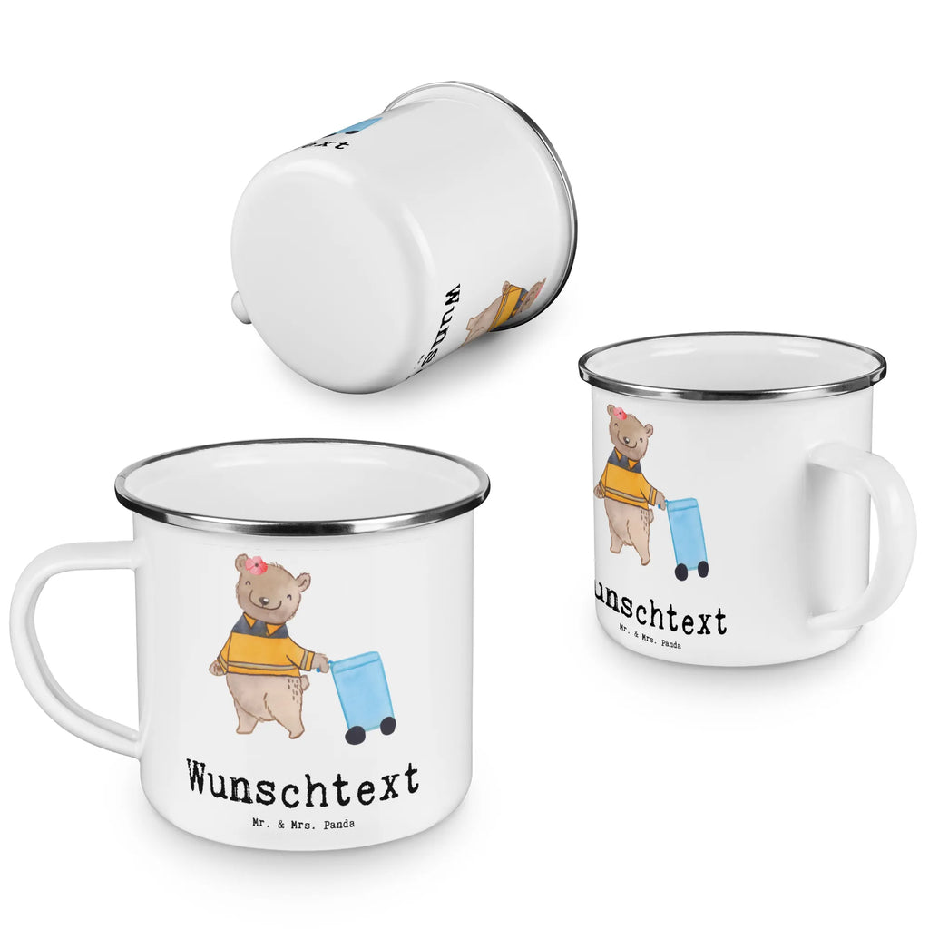 Personalisierte Emaille Tasse Müllwerkerin mit Herz Emaille Tasse personalisiert, Emaille Tasse mit Namen, Campingtasse personalisiert, Namenstasse, Campingtasse bedrucken, Campinggeschirr personalsisert, tasse mit namen, personalisierte tassen, personalisierte tasse, tasse selbst gestalten, tasse bedrucken, tassen bedrucken, Beruf, Ausbildung, Jubiläum, Abschied, Rente, Kollege, Kollegin, Geschenk, Schenken, Arbeitskollege, Mitarbeiter, Firma, Danke, Dankeschön, Müllwerkerin, Fachkraft Kreislauf- und Abfallwirtschaft, Müllentsorgerin, Kehrichtfrau, Müllfrau, Müllfahreriin