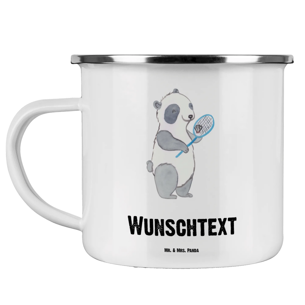 Personalisierte Emaille Tasse Panda Badminton Emaille Tasse personalisiert, Emaille Tasse mit Namen, Campingtasse personalisiert, Namenstasse, Campingtasse bedrucken, Campinggeschirr personalsisert, tasse mit namen, personalisierte tassen, personalisierte tasse, tasse selbst gestalten, tasse bedrucken, tassen bedrucken, Geschenk, Sport, Sportart, Hobby, Schenken, Danke, Dankeschön, Auszeichnung, Gewinn, Sportler, Badminton, Badminton spielen