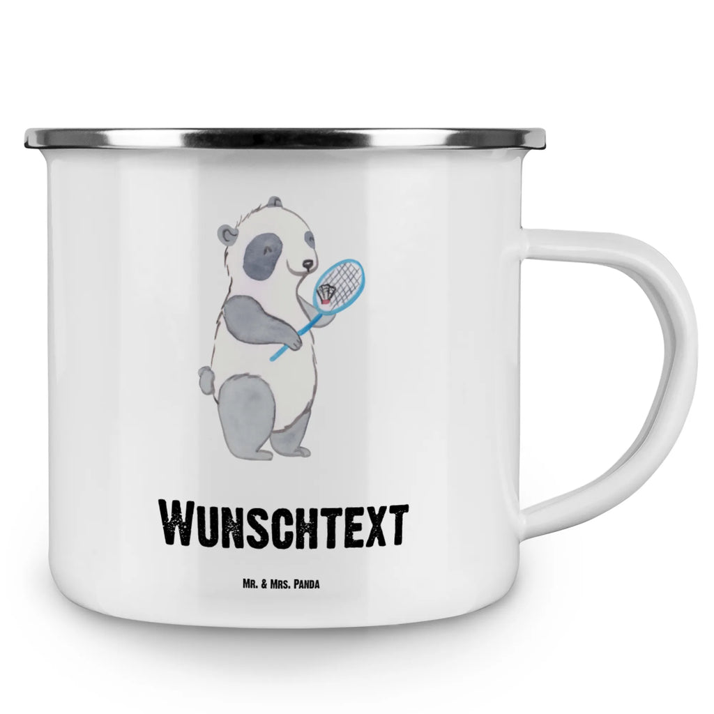 Personalisierte Emaille Tasse Panda Badminton Emaille Tasse personalisiert, Emaille Tasse mit Namen, Campingtasse personalisiert, Namenstasse, Campingtasse bedrucken, Campinggeschirr personalsisert, tasse mit namen, personalisierte tassen, personalisierte tasse, tasse selbst gestalten, tasse bedrucken, tassen bedrucken, Geschenk, Sport, Sportart, Hobby, Schenken, Danke, Dankeschön, Auszeichnung, Gewinn, Sportler, Badminton, Badminton spielen