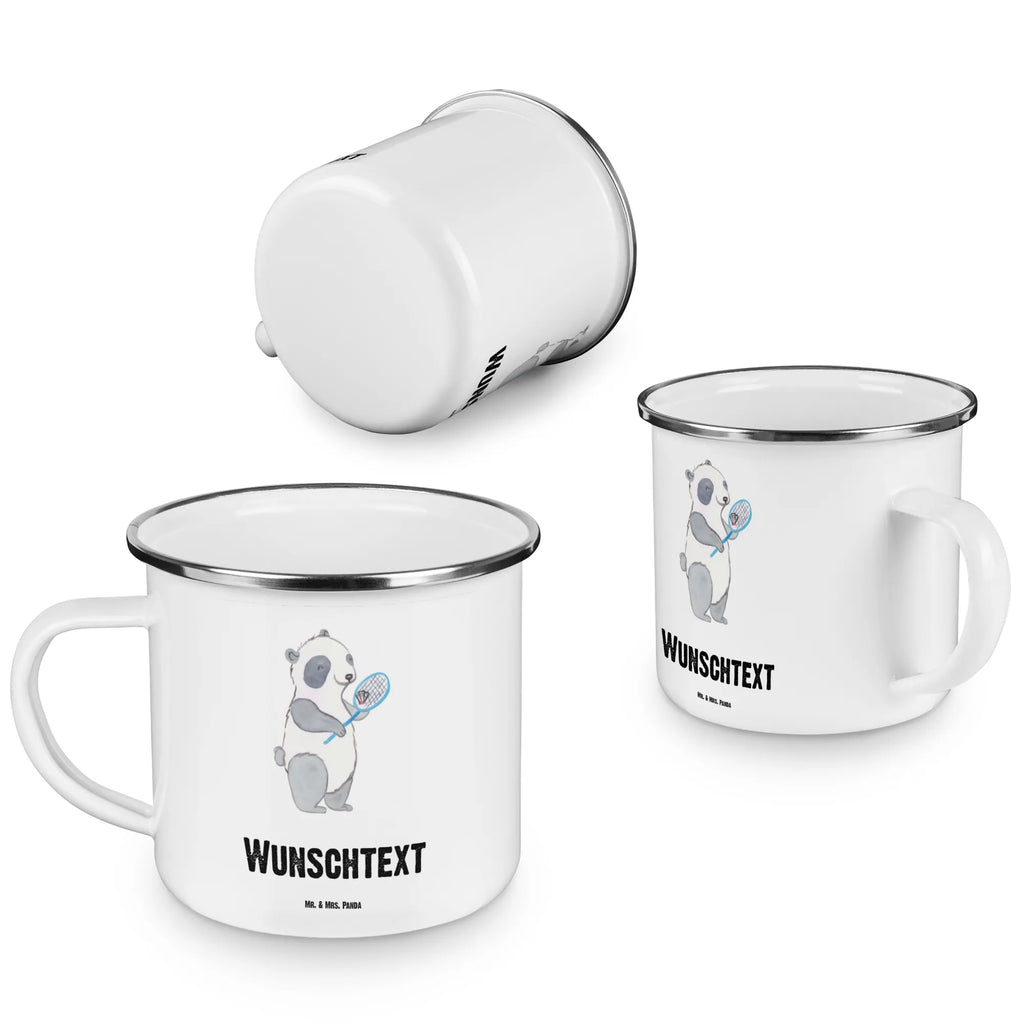 Personalisierte Emaille Tasse Panda Badminton Emaille Tasse personalisiert, Emaille Tasse mit Namen, Campingtasse personalisiert, Namenstasse, Campingtasse bedrucken, Campinggeschirr personalsisert, tasse mit namen, personalisierte tassen, personalisierte tasse, tasse selbst gestalten, tasse bedrucken, tassen bedrucken, Geschenk, Sport, Sportart, Hobby, Schenken, Danke, Dankeschön, Auszeichnung, Gewinn, Sportler, Badminton, Badminton spielen