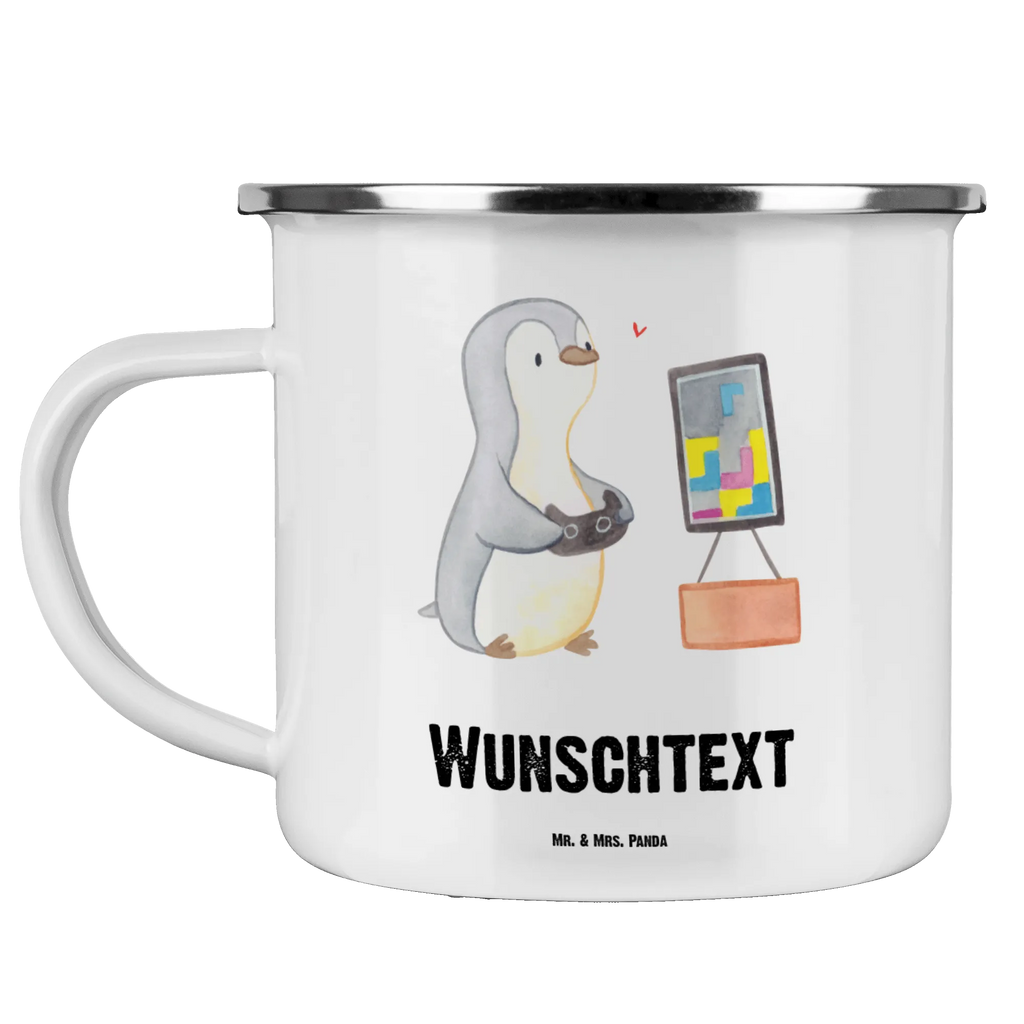 Personalisierte Emaille Tasse Pinguin Zocken Emaille Tasse personalisiert, Emaille Tasse mit Namen, Campingtasse personalisiert, Namenstasse, Campingtasse bedrucken, Campinggeschirr personalsisert, tasse mit namen, personalisierte tassen, personalisierte tasse, tasse selbst gestalten, tasse bedrucken, tassen bedrucken, Geschenk, Sport, Sportart, Hobby, Schenken, Danke, Dankeschön, Auszeichnung, Gewinn, Sportler, Zocken, Gaming, Videospiele, Videogames