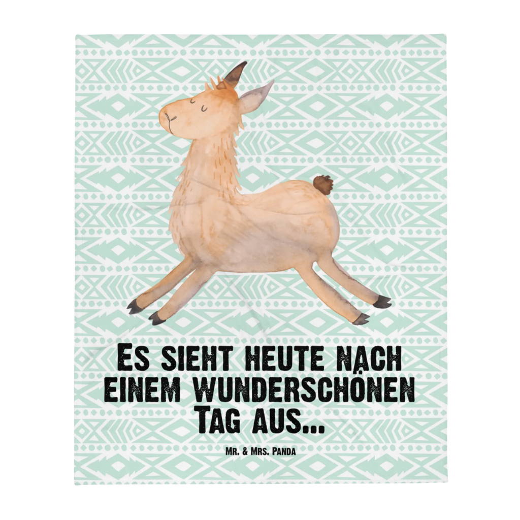 Babydecke Lama Springen Babydecke, Babygeschenk, Geschenk Geburt, Babyecke Kuscheldecke, Krabbeldecke, Lama, Alpaka, Lamas, Lieblingstag, Happy day, fröhlich, Glück, Freundin, Liebeskummer, Neustart, guten Morgen, Start, Prüfung, Abitur