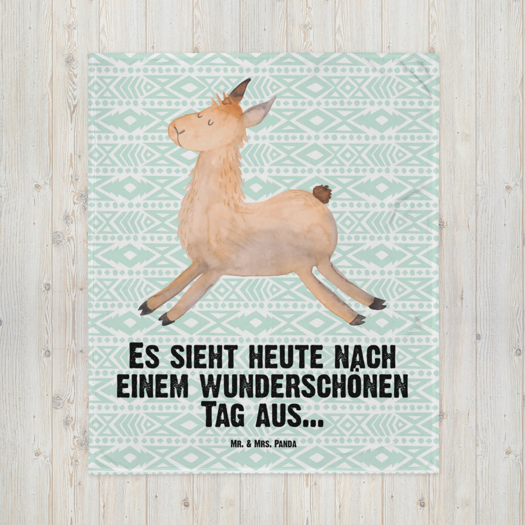 Babydecke Lama Springen Babydecke, Babygeschenk, Geschenk Geburt, Babyecke Kuscheldecke, Krabbeldecke, Lama, Alpaka, Lamas, Lieblingstag, Happy day, fröhlich, Glück, Freundin, Liebeskummer, Neustart, guten Morgen, Start, Prüfung, Abitur