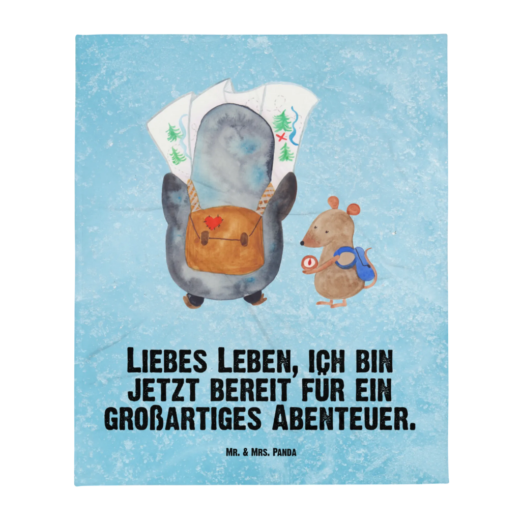 Babydecke Pinguin & Maus Wanderer Babydecke, Babygeschenk, Geschenk Geburt, Babyecke Kuscheldecke, Krabbeldecke, Pinguin, Pinguine, Abenteurer, Abenteuer, Roadtrip, Ausflug, Wanderlust, wandern