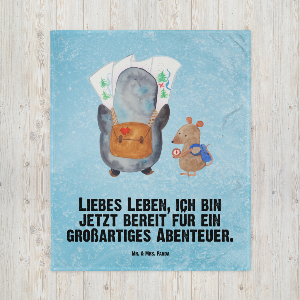 Babydecke Pinguin & Maus Wanderer Babydecke, Babygeschenk, Geschenk Geburt, Babyecke Kuscheldecke, Krabbeldecke, Pinguin, Pinguine, Abenteurer, Abenteuer, Roadtrip, Ausflug, Wanderlust, wandern