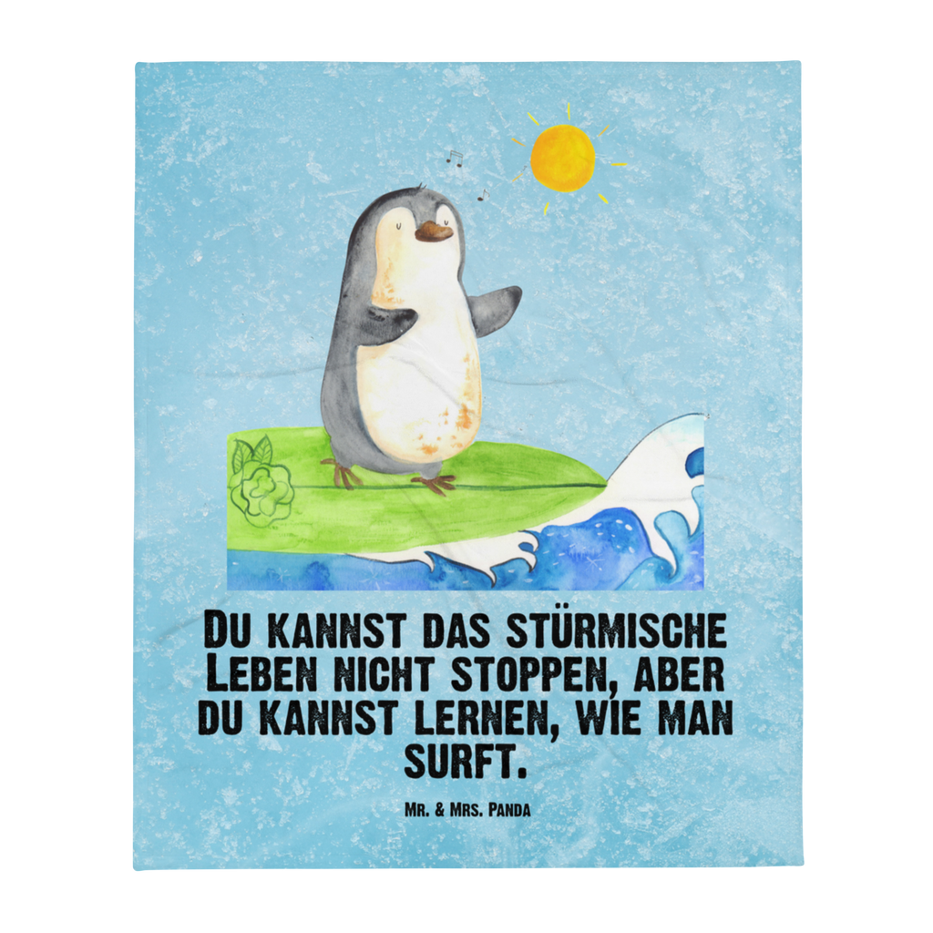 Babydecke Pinguin Surfer Babydecke, Babygeschenk, Geschenk Geburt, Babyecke Kuscheldecke, Krabbeldecke, Pinguin, Pinguine, surfen, Surfer, Hawaii, Urlaub, Wellen, Wellen reiten, Portugal