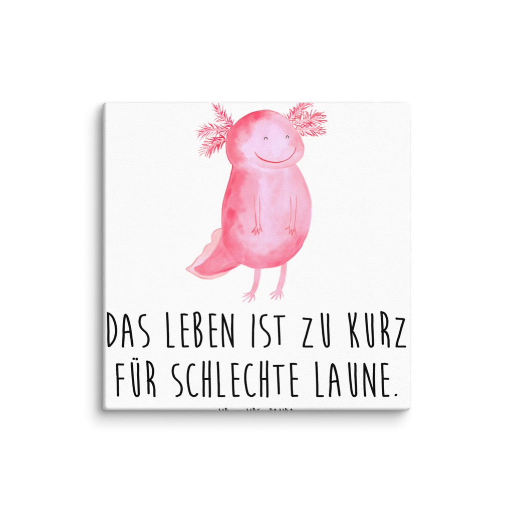 Leinwand Bild Axolotl glücklich Leinwand, Bild, Kunstdruck, Wanddeko, Dekoration, Axolotl, Molch, Axolot, Schwanzlurch, Lurch, Lurche, Motivation, gute Laune