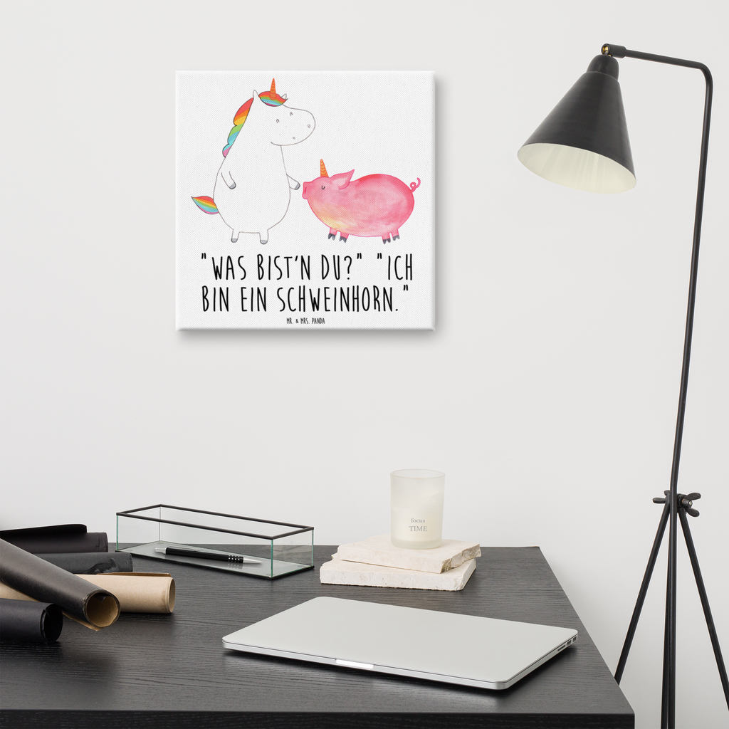 Leinwand Bild Einhorn + Schweinhorn Leinwand, Bild, Kunstdruck, Wanddeko, Dekoration, Einhorn, Einhörner, Einhorn Deko, Pegasus, Unicorn, Freundschaft, Schweinhorn, Schwein, Freundin, Schweinchen