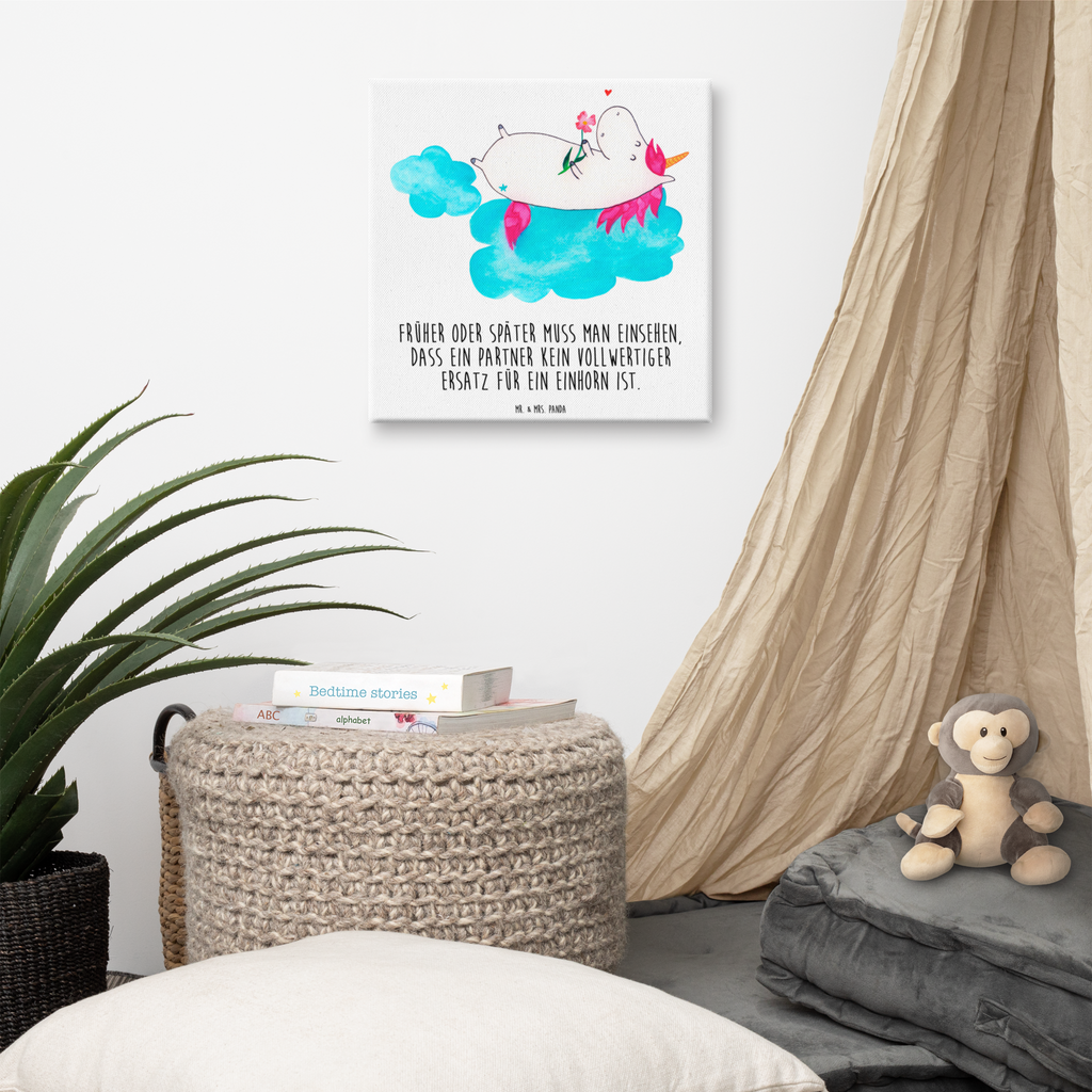 Leinwand Bild Einhorn verliebt auf Wolke Leinwand, Bild, Kunstdruck, Wanddeko, Dekoration, Einhorn, Einhörner, Einhorn Deko, Pegasus, Unicorn, verliebt, Liebe, Liebesbeweis, Freundin, Wolke