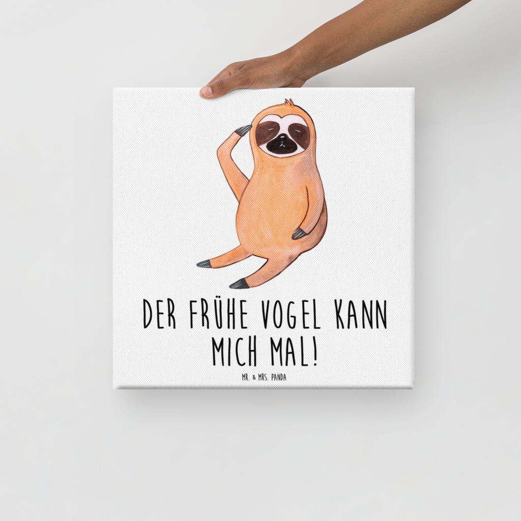 Leinwand Bild Faultier Vogel zeigen Leinwand, Bild, Kunstdruck, Wanddeko, Dekoration, Faultier, Faultier Geschenk, Faultier Deko, Faultiere, faul, Lieblingstier, Spinner, früher Vogel, der frühe Vogel, Frühaufsteher, Morgenmuffel, Vogel, Faultierwelt