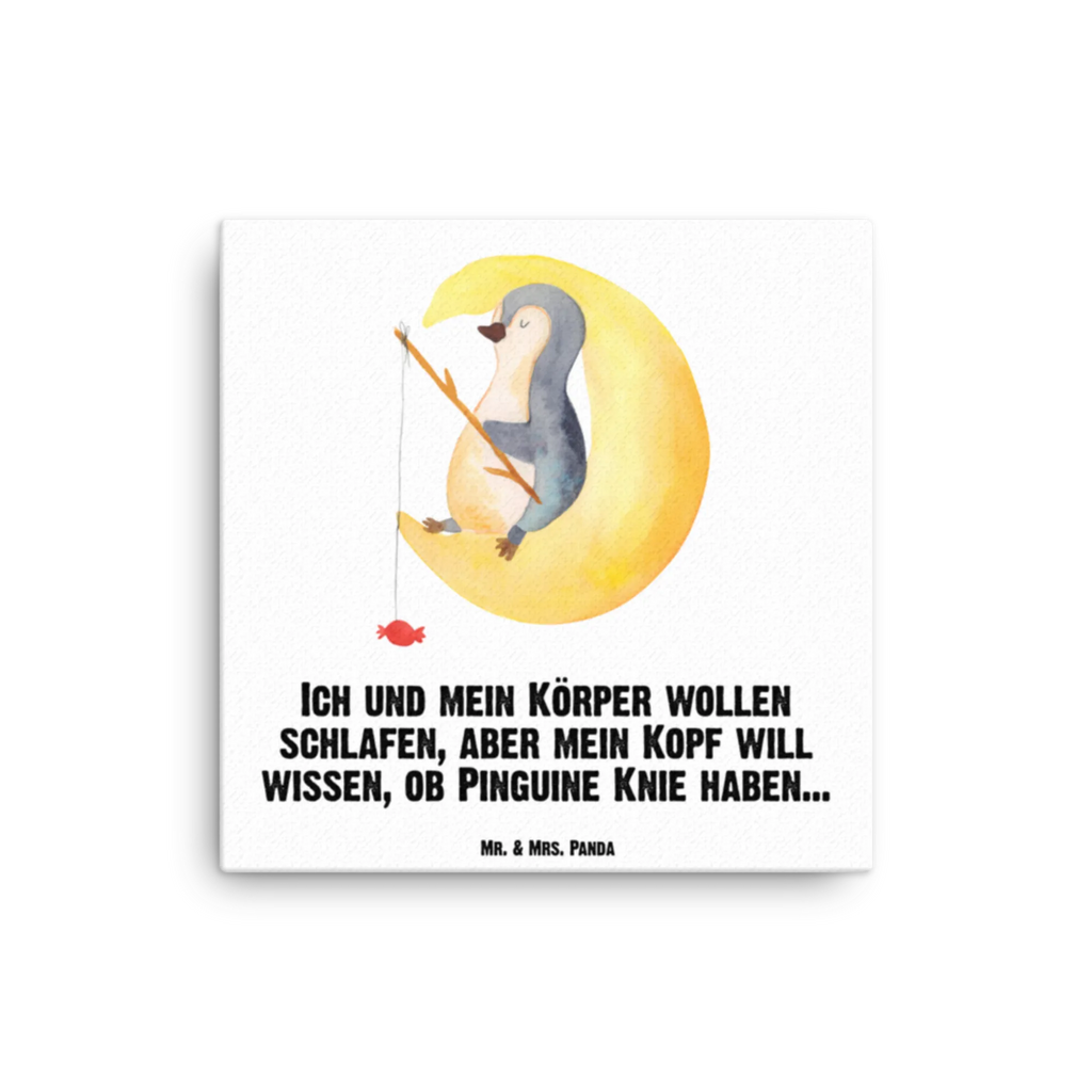 Leinwand Bild Pinguin Mond Leinwand, Bild, Kunstdruck, Wanddeko, Dekoration, Pinguin, Pinguine, Spruch, schlafen, Nachtruhe, Einschlafen, Schlafzimmer, Schlafstörungen, Gästezimmer