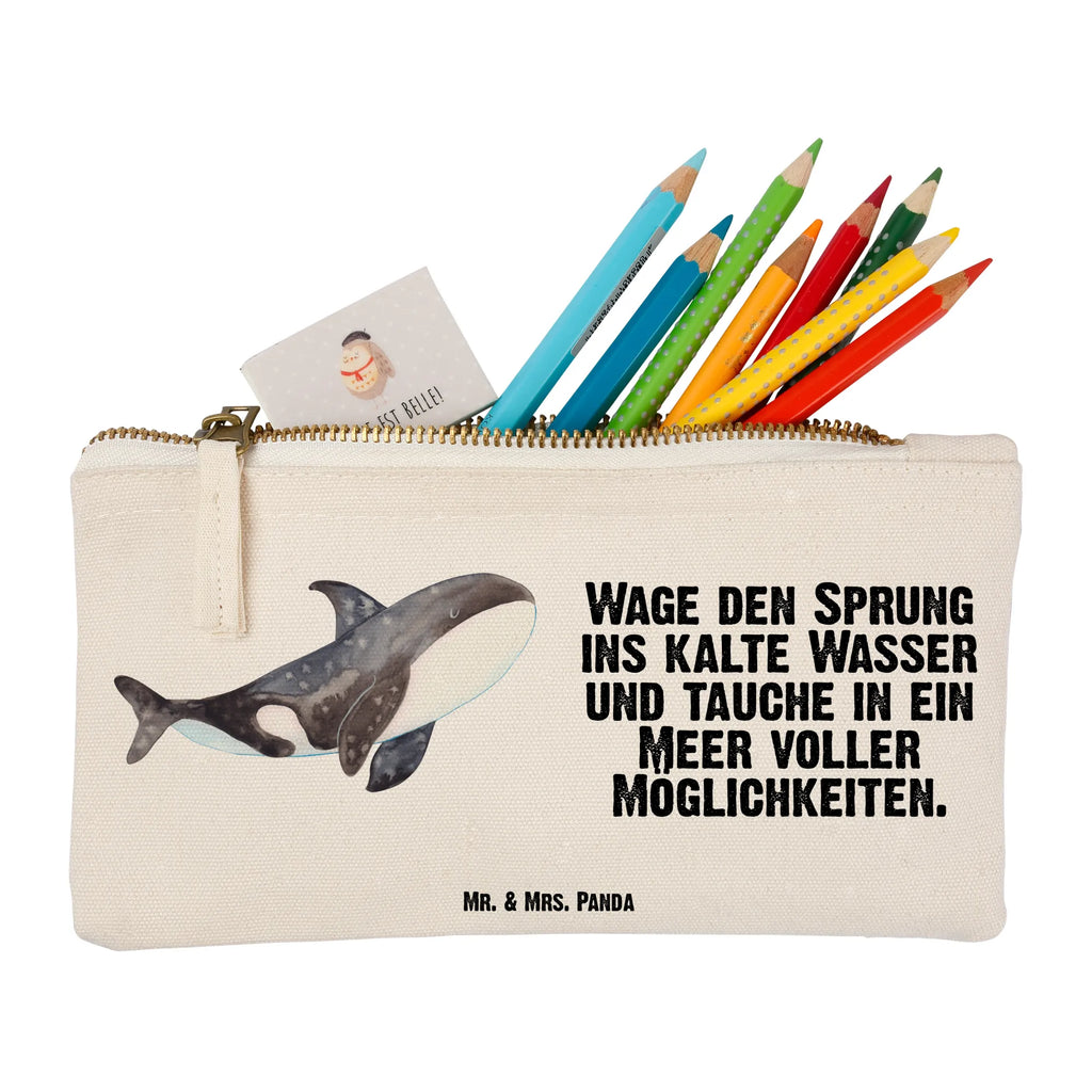 Schminktasche Orca Schminktasche, Kosmetiktasche, Kosmetikbeutel, Stiftemäppchen, Etui, Federmappe, Makeup, XXL, Schminketui, Kosmetiketui, Schlamperetui, Meerestiere, Meer, Urlaub, Orca, Orcas, Killerwal, Wal, Möglichkeiten, Büro, Arbeit, Motivation, Selbstliebe, Neustart, Startup