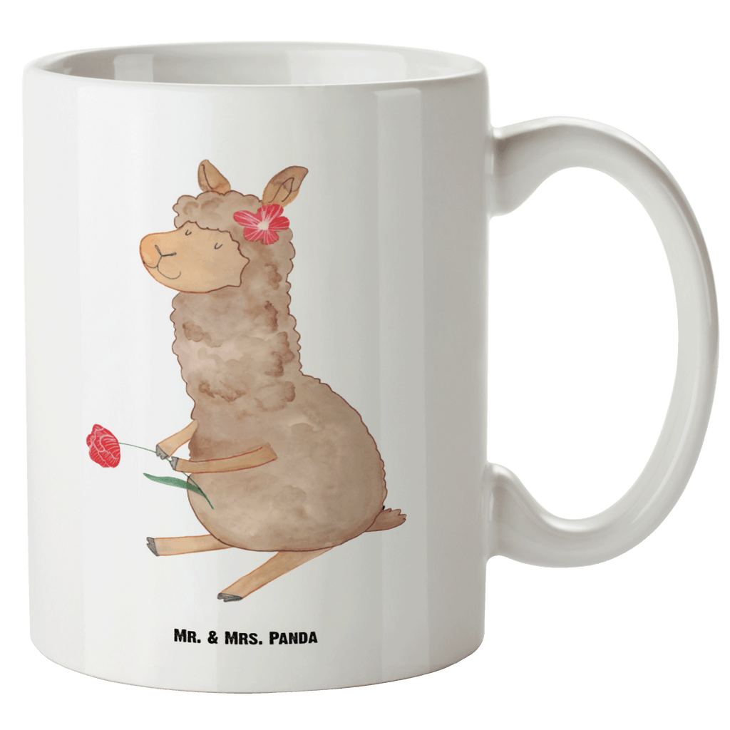 XL Tasse Alpaka Blume XL Tasse, Große Tasse, Grosse Kaffeetasse, XL Becher, XL Teetasse, spülmaschinenfest, Jumbo Tasse, Groß, Alpaka, Lama, Blume, Lamas, Alpaka Zitat, Alpaka Spruch, Alpaka Dekor, Alpaka Geschenk, Alpaka Dekoration, Alpaka Witz, Motiv Alpaka