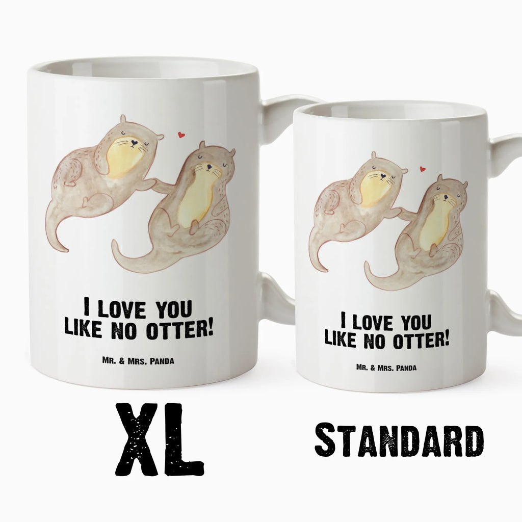 XL Tasse Otter händchenhaltend XL Tasse, Große Tasse, Grosse Kaffeetasse, XL Becher, XL Teetasse, spülmaschinenfest, Jumbo Tasse, Groß, Otter, Fischotter, Seeotter, Otter Seeotter See Otter