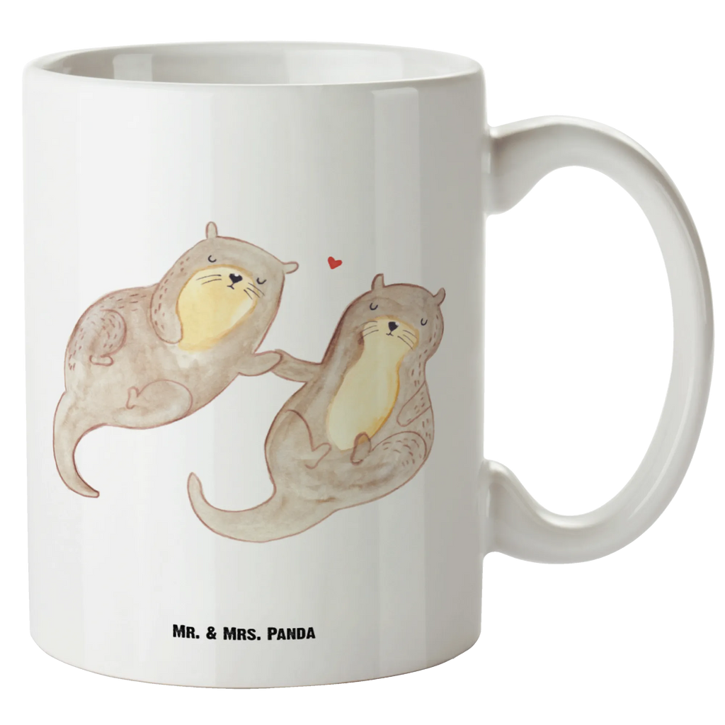 XL Tasse Otter händchenhaltend XL Tasse, Große Tasse, Grosse Kaffeetasse, XL Becher, XL Teetasse, spülmaschinenfest, Jumbo Tasse, Groß, Otter, Fischotter, Seeotter, Otter Seeotter See Otter