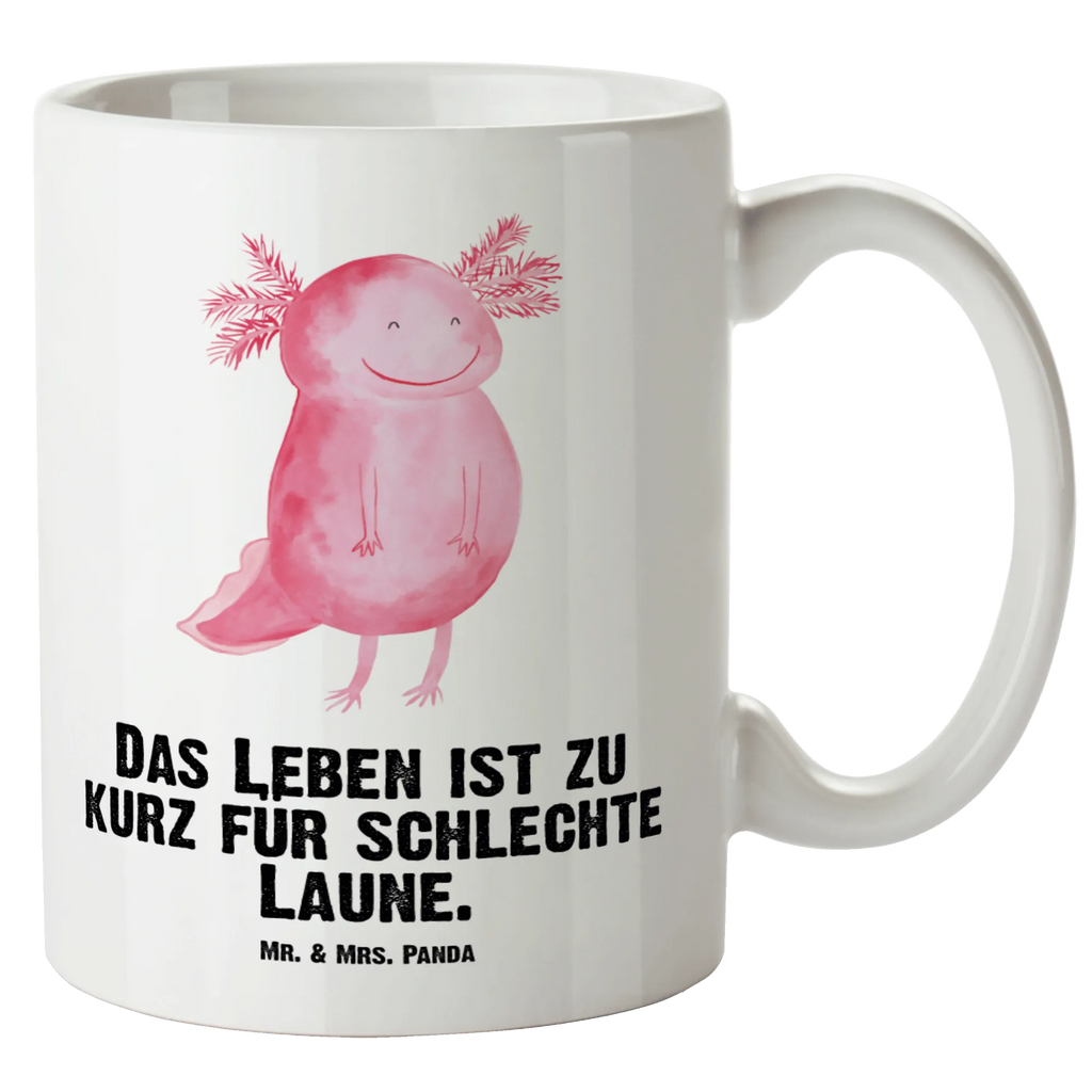 XL Tasse Axolotl glücklich XL Tasse, Große Tasse, Grosse Kaffeetasse, XL Becher, XL Teetasse, spülmaschinenfest, Jumbo Tasse, Groß, Axolotl, Molch, Axolot, Schwanzlurch, Lurch, Lurche, Motivation, gute Laune