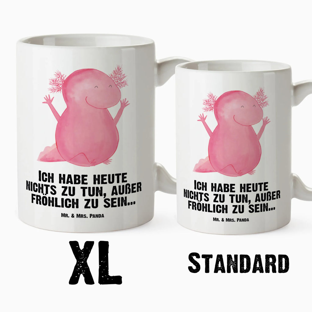 XL Tasse Axolotl Hurra XL Tasse, Große Tasse, Grosse Kaffeetasse, XL Becher, XL Teetasse, spülmaschinenfest, Jumbo Tasse, Groß, Axolotl, Molch, Axolot, Schwanzlurch, Lurch, Lurche, fröhlich, Spaß, Freude, Motivation, Zufriedenheit