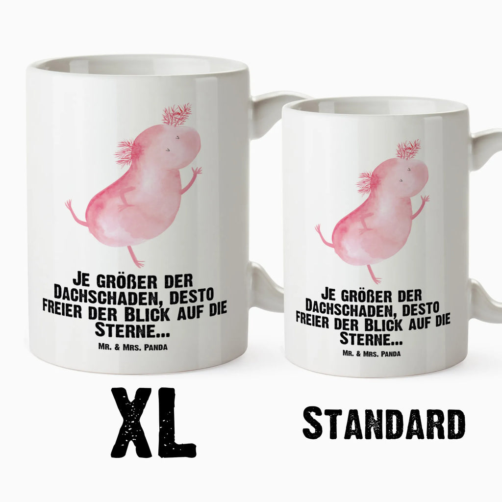 XL Tasse Axolotl tanzt XL Tasse, Große Tasse, Grosse Kaffeetasse, XL Becher, XL Teetasse, spülmaschinenfest, Jumbo Tasse, Groß, Axolotl, Molch, Axolot, Schwanzlurch, Lurch, Lurche, Dachschaden, Sterne, verrückt, Freundin, beste Freundin