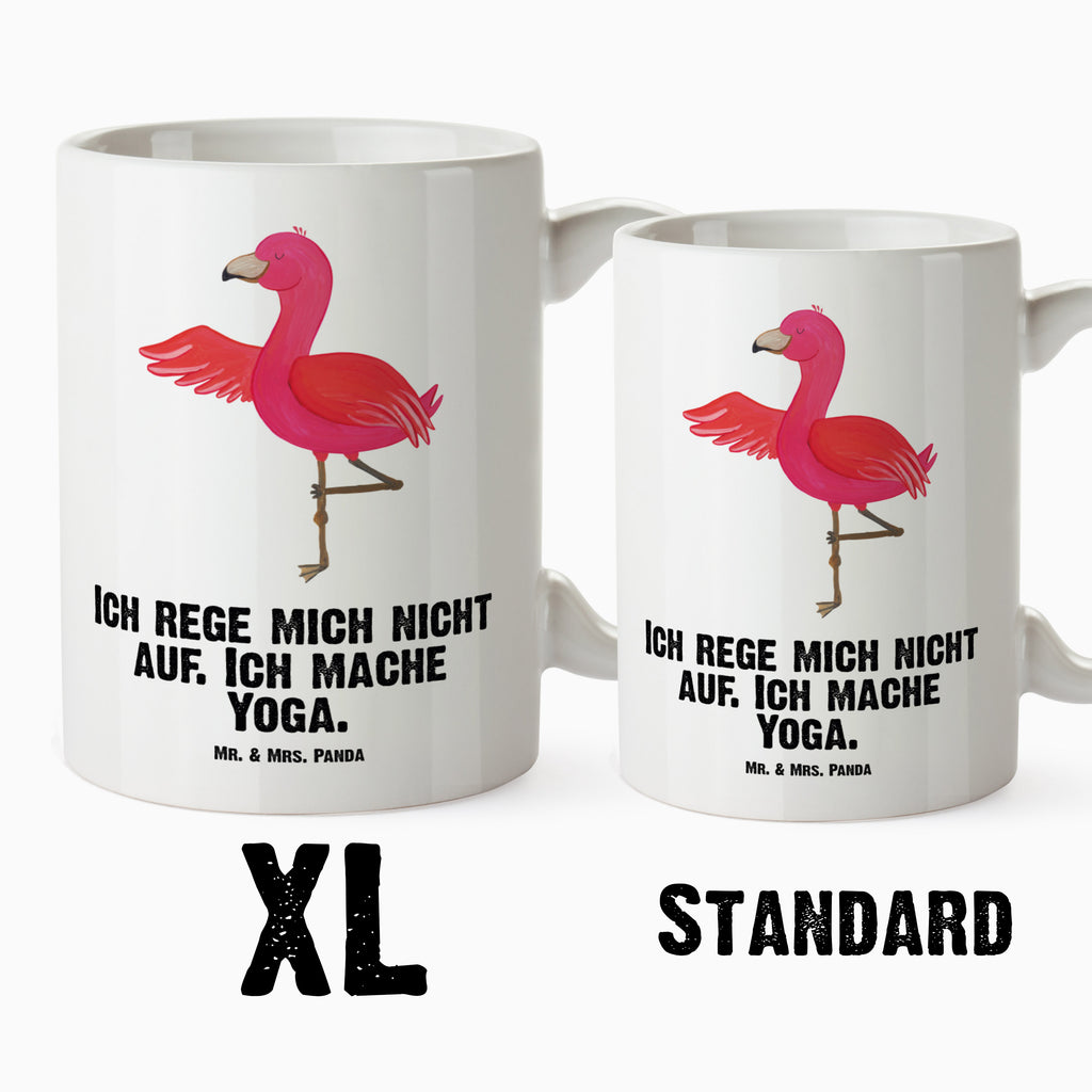 XL Tasse Flamingo Yoga XL Tasse, Große Tasse, Grosse Kaffeetasse, XL Becher, XL Teetasse, spülmaschinenfest, Jumbo Tasse, Groß, Flamingo, Vogel, Yoga, Namaste, Achtsamkeit, Yoga-Übung, Entspannung, Ärger, Aufregen, Tiefenentspannung