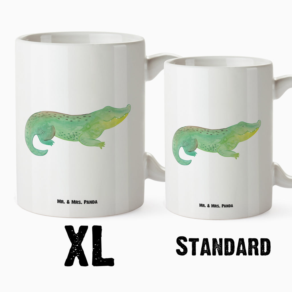 XL Tasse Krokodil XL Tasse, Große Tasse, Grosse Kaffeetasse, XL Becher, XL Teetasse, spülmaschinenfest, Jumbo Tasse, Groß, Meerestiere, Meer, Urlaub, Krokodil, Krokodile, verrückt sein, spontan sein, Abenteuerlust, Reiselust, Freundin, beste Freundin, Lieblingsmensch