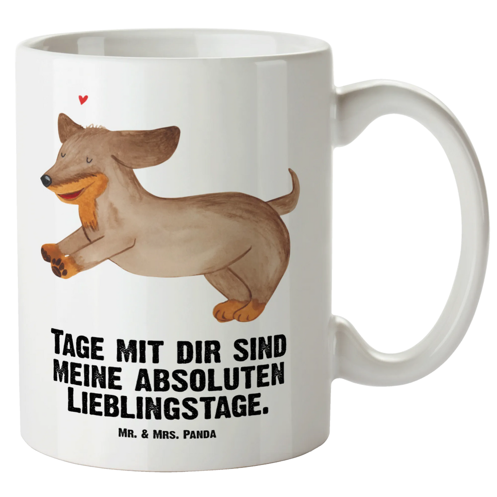 XL Tasse Hund Dackel fröhlich XL Tasse, Große Tasse, Grosse Kaffeetasse, XL Becher, XL Teetasse, spülmaschinenfest, Jumbo Tasse, Groß, Hund, Hundemotiv, Haustier, Hunderasse, Tierliebhaber, Hundebesitzer, Sprüche, Hunde, Dackel, Dachshund, happy dog