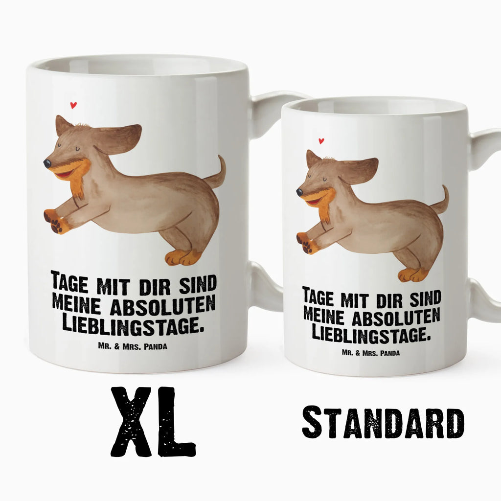 XL Tasse Hund Dackel fröhlich XL Tasse, Große Tasse, Grosse Kaffeetasse, XL Becher, XL Teetasse, spülmaschinenfest, Jumbo Tasse, Groß, Hund, Hundemotiv, Haustier, Hunderasse, Tierliebhaber, Hundebesitzer, Sprüche, Hunde, Dackel, Dachshund, happy dog