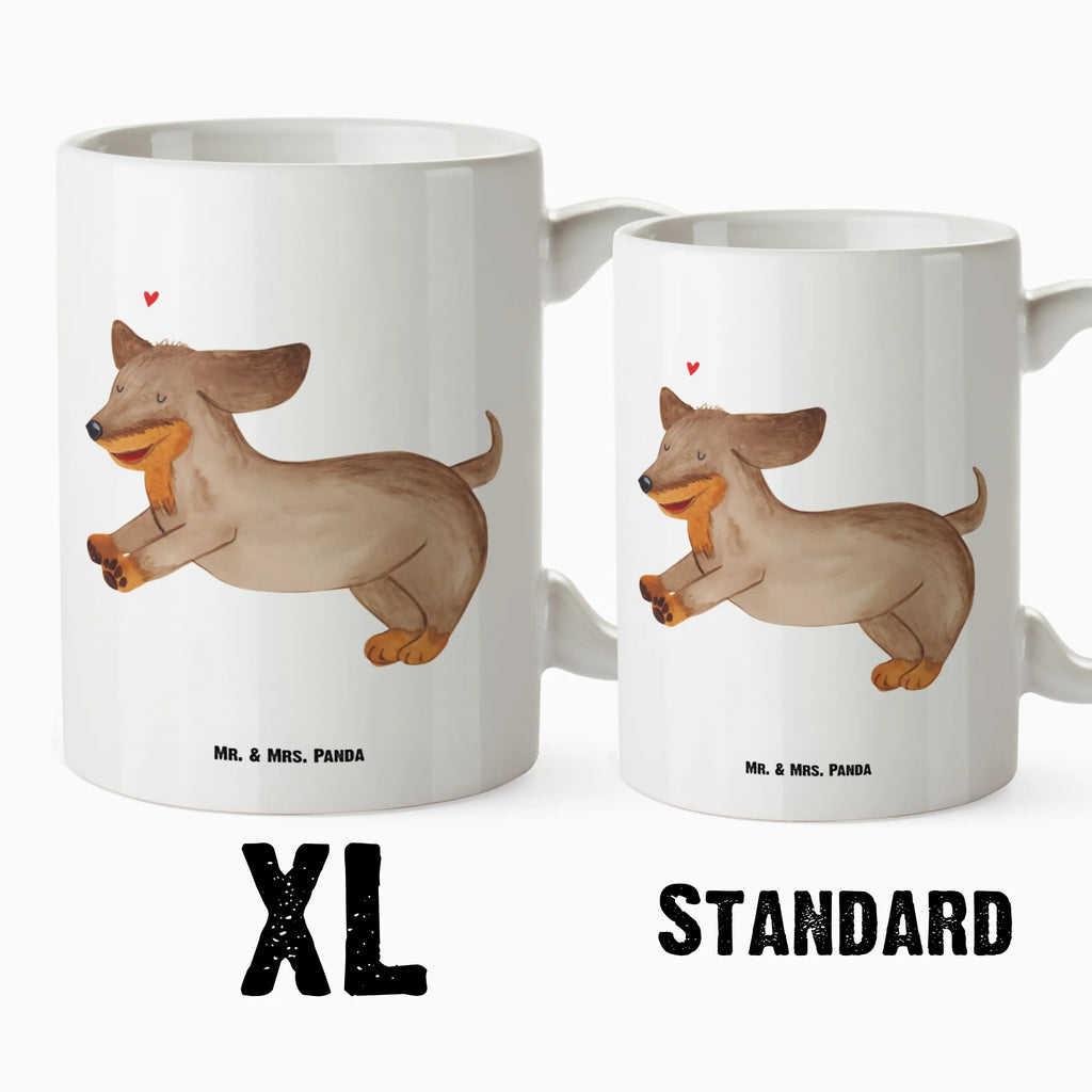 XL Tasse Hund Dackel fröhlich XL Tasse, Große Tasse, Grosse Kaffeetasse, XL Becher, XL Teetasse, spülmaschinenfest, Jumbo Tasse, Groß, Hund, Hundemotiv, Haustier, Hunderasse, Tierliebhaber, Hundebesitzer, Sprüche, Hunde, Dackel, Dachshund, happy dog