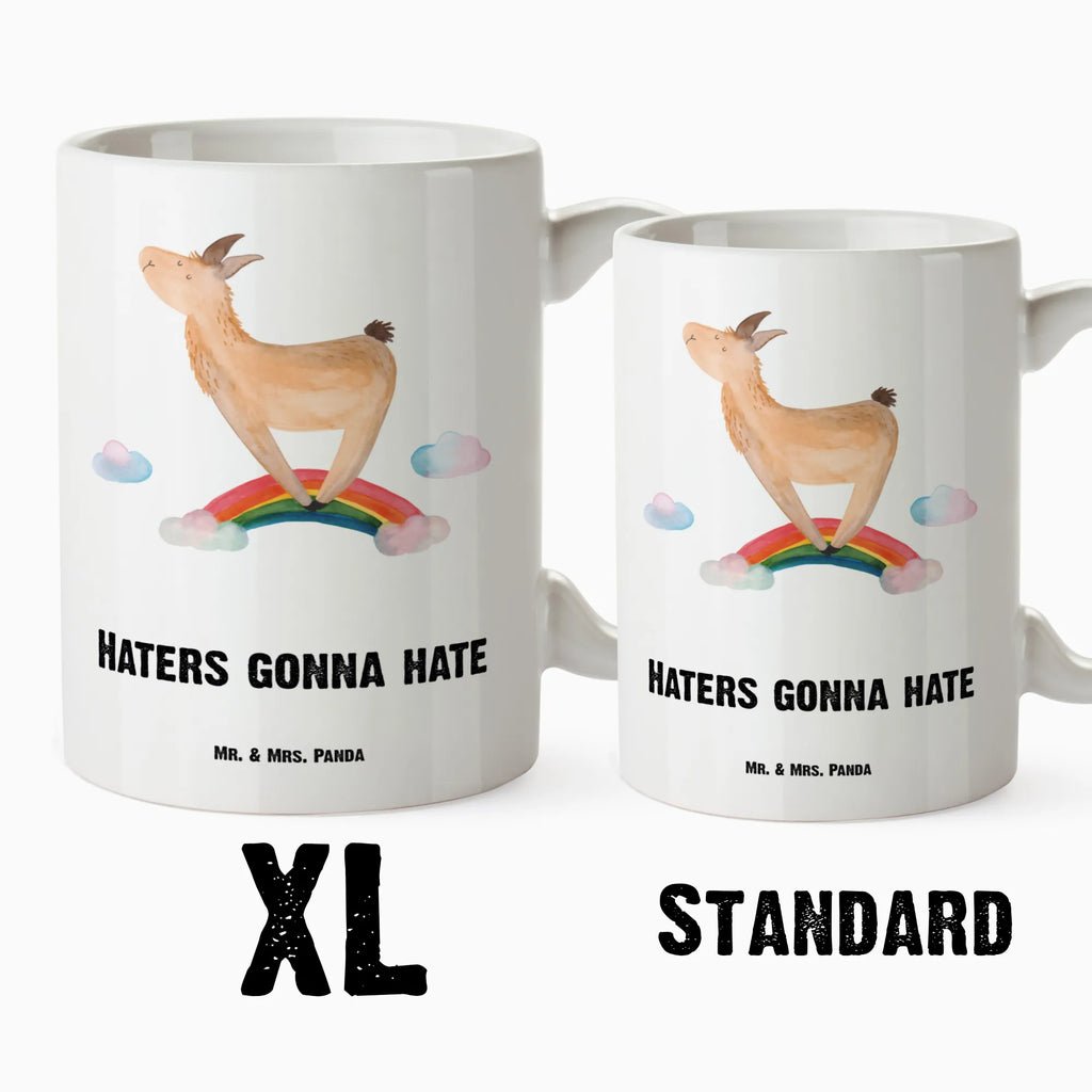 XL Tasse Lama Regenbogen XL Tasse, Große Tasse, Grosse Kaffeetasse, XL Becher, XL Teetasse, spülmaschinenfest, Jumbo Tasse, Groß, Lama, Alpaka, Lamas, Regenbogen, Haters gonna hate, Haters, Selbstständig, Außenseiter, Schule, Abi, Hobby, Wolkenland, Freiheit