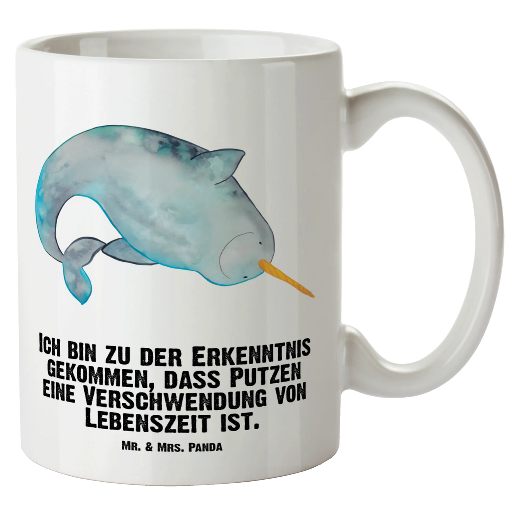 XL Tasse Narwal XL Tasse, Große Tasse, Grosse Kaffeetasse, XL Becher, XL Teetasse, spülmaschinenfest, Jumbo Tasse, Groß, Meerestiere, Meer, Urlaub, Narwal, Wal, Putzen, Hausfrau, Junggesellin, aufräumen, Kinderzimmer