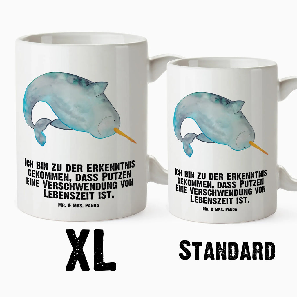 XL Tasse Narwal XL Tasse, Große Tasse, Grosse Kaffeetasse, XL Becher, XL Teetasse, spülmaschinenfest, Jumbo Tasse, Groß, Meerestiere, Meer, Urlaub, Narwal, Wal, Putzen, Hausfrau, Junggesellin, aufräumen, Kinderzimmer