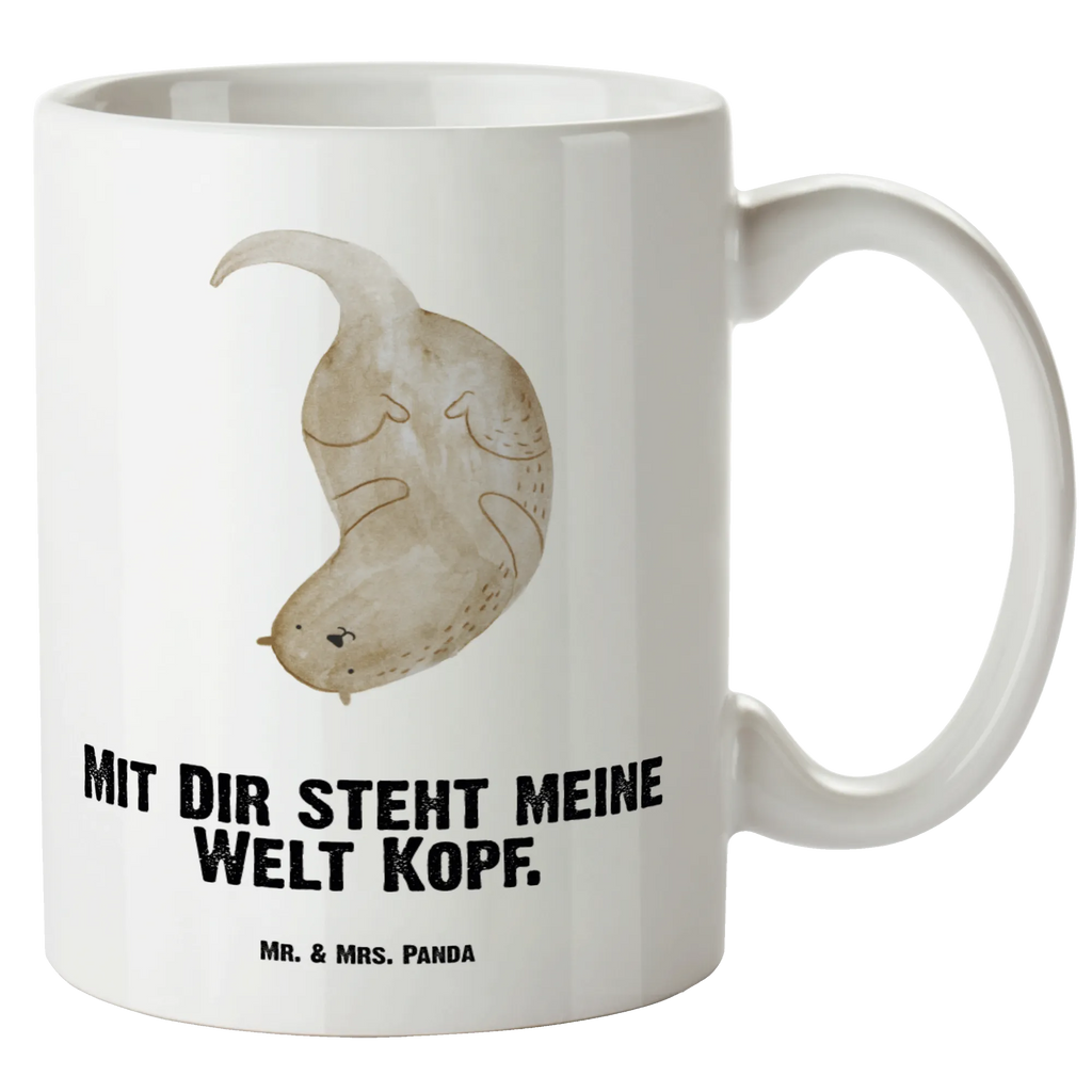 XL Tasse Otter kopfüber XL Tasse, Große Tasse, Grosse Kaffeetasse, XL Becher, XL Teetasse, spülmaschinenfest, Jumbo Tasse, Groß, Otter, Fischotter, Seeotter, Otter Seeotter See Otter