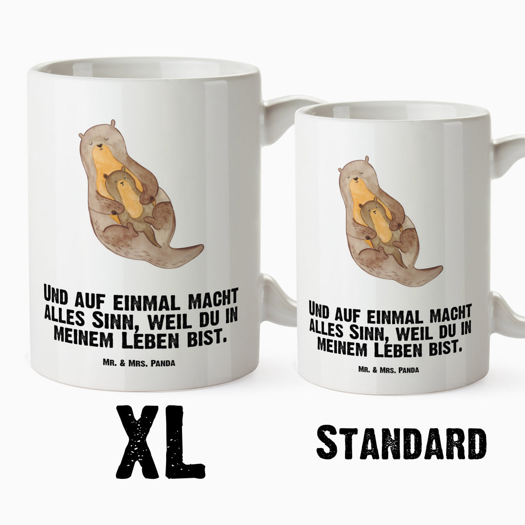 XL Tasse Otter mit Kind XL Tasse, Große Tasse, Grosse Kaffeetasse, XL Becher, XL Teetasse, spülmaschinenfest, Jumbo Tasse, Groß, Otter, Fischotter, Seeotter, Otter Seeotter See Otter