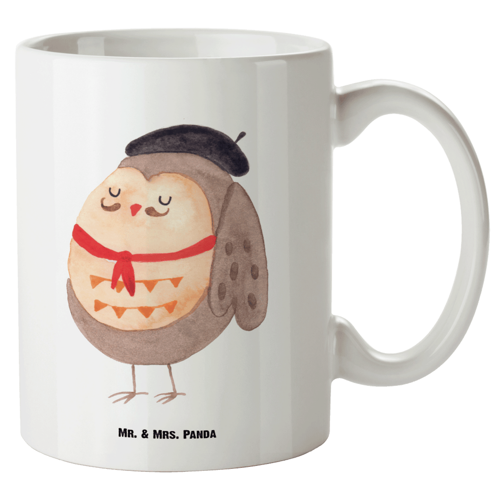 XL Tasse Eule Französisch XL Tasse, Große Tasse, Grosse Kaffeetasse, XL Becher, XL Teetasse, spülmaschinenfest, Jumbo Tasse, Groß, Eule, Eulen, Eule Deko, Owl, hibou, La vie est belle, das Leben ist schön, Spruch schön, Spruch Französisch, Frankreich