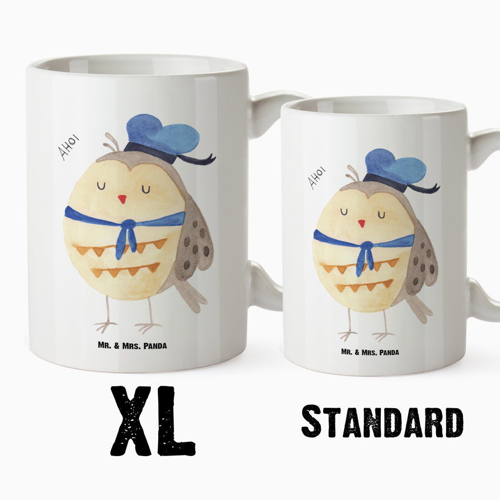 XL Tasse Eule Matrosen XL Tasse, Große Tasse, Grosse Kaffeetasse, XL Becher, XL Teetasse, spülmaschinenfest, Jumbo Tasse, Groß, Eule, Eule Spruch, Eule Deko, Owl, Wortspiel lustig, Matrose, Freundin, Ehe, Seefahrer, Heimathafen, Hochzeitstag Geschenk