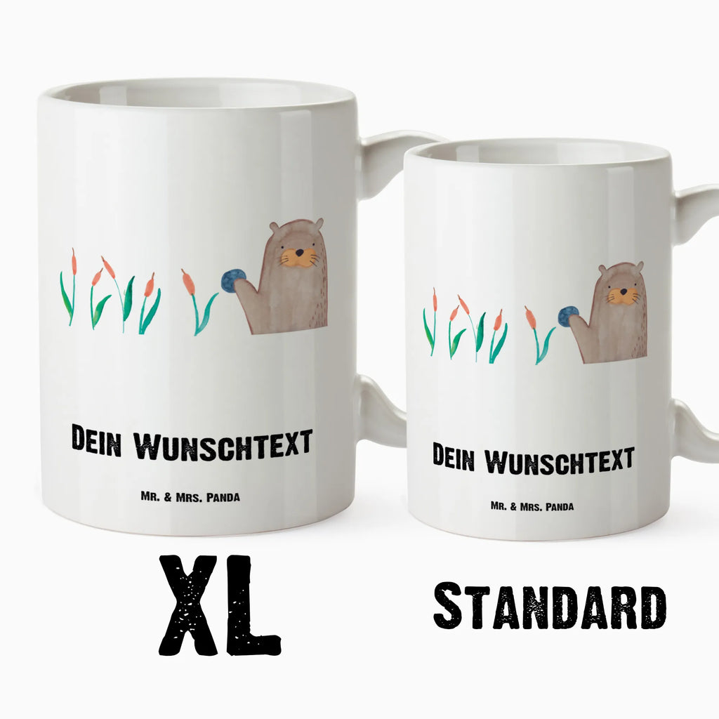 Personalisierte XL Tasse Otter mit Stein Personalisierte XL Tasse, Personalisierte Große Tasse, Personalisierte Grosse Kaffeetasse, PErsonalisierter XL Becher, XL Teetasse mit Namen, XL Becher mit Namen, spülmaschinenfest, Jumbo Tasse, Groß, Personalisiert, XL Tasse mit Namen, XL Namenstasse, Jumbo Namenstasse, Otter, Fischotter, Seeotter, Otter Seeotter See Otter