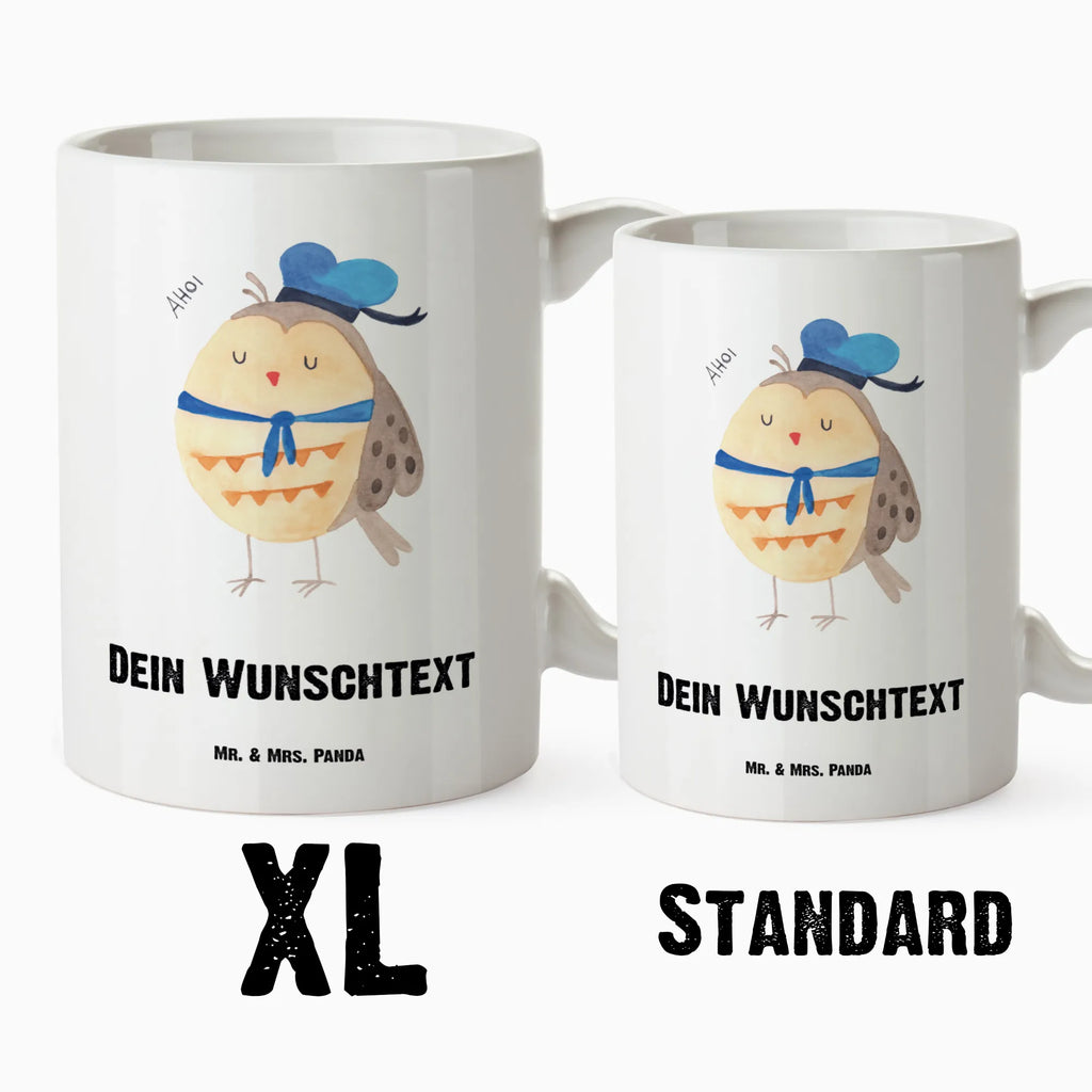 Personalisierte XL Tasse Eule Matrosen Personalisierte XL Tasse, Personalisierte Große Tasse, Personalisierte Grosse Kaffeetasse, PErsonalisierter XL Becher, XL Teetasse mit Namen, XL Becher mit Namen, spülmaschinenfest, Jumbo Tasse, Groß, Personalisiert, XL Tasse mit Namen, XL Namenstasse, Jumbo Namenstasse, Eule, Eule Spruch, Eule Deko, Owl, Wortspiel lustig, Matrose, Freundin, Ehe, Seefahrer, Heimathafen, Hochzeitstag Geschenk