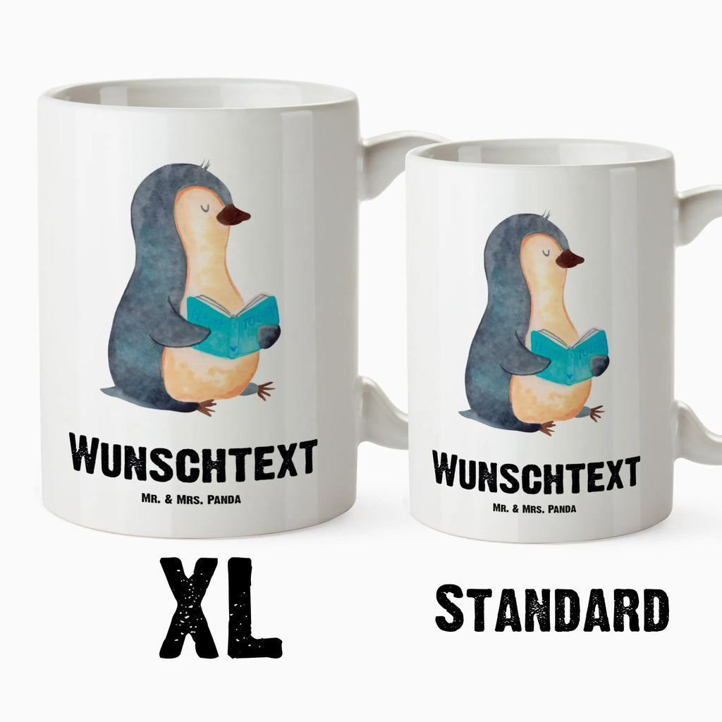 Personalisierte XL Tasse Pinguin Buch Personalisierte XL Tasse, Personalisierte Große Tasse, Personalisierte Grosse Kaffeetasse, PErsonalisierter XL Becher, XL Teetasse mit Namen, XL Becher mit Namen, spülmaschinenfest, Jumbo Tasse, Groß, Personalisiert, XL Tasse mit Namen, XL Namenstasse, Jumbo Namenstasse, Pinguin, Pinguine, Buch, Lesen, Bücherwurm, Nichtstun, Faulenzen, Ferien, Urlaub, Freizeit