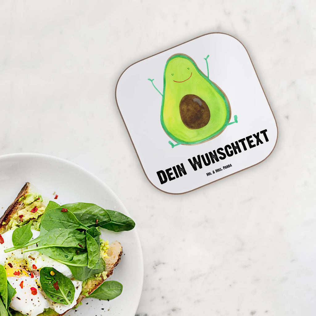 Personalisierte Untersetzer Avocado Happy Personalisierte Untersetzer, PErsonalisierte Bierdeckel, Personalisierte Glasuntersetzer, Peronalisierte Untersetzer Gläser, Personalisiert Getränkeuntersetzer, Untersetzer mit Namen, Bedrucken, Personalisieren, Namensaufdruck, Avocado, Veggie, Vegan, Gesund, Chaos