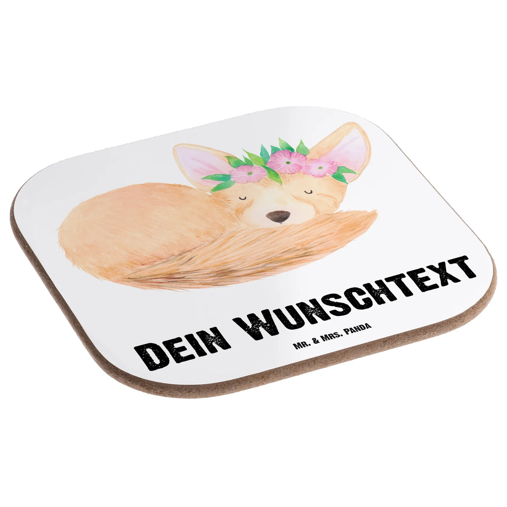 Personalisierte Untersetzer Wüstenfuchs Blumenkranz Personalisierte Untersetzer, PErsonalisierte Bierdeckel, Personalisierte Glasuntersetzer, Peronalisierte Untersetzer Gläser, Personalisiert Getränkeuntersetzer, Untersetzer mit Namen, Bedrucken, Personalisieren, Namensaufdruck, Afrika, Wildtiere, Wüste, Wüstenfuchs, Blumen, Blumenkranz, Glücklich